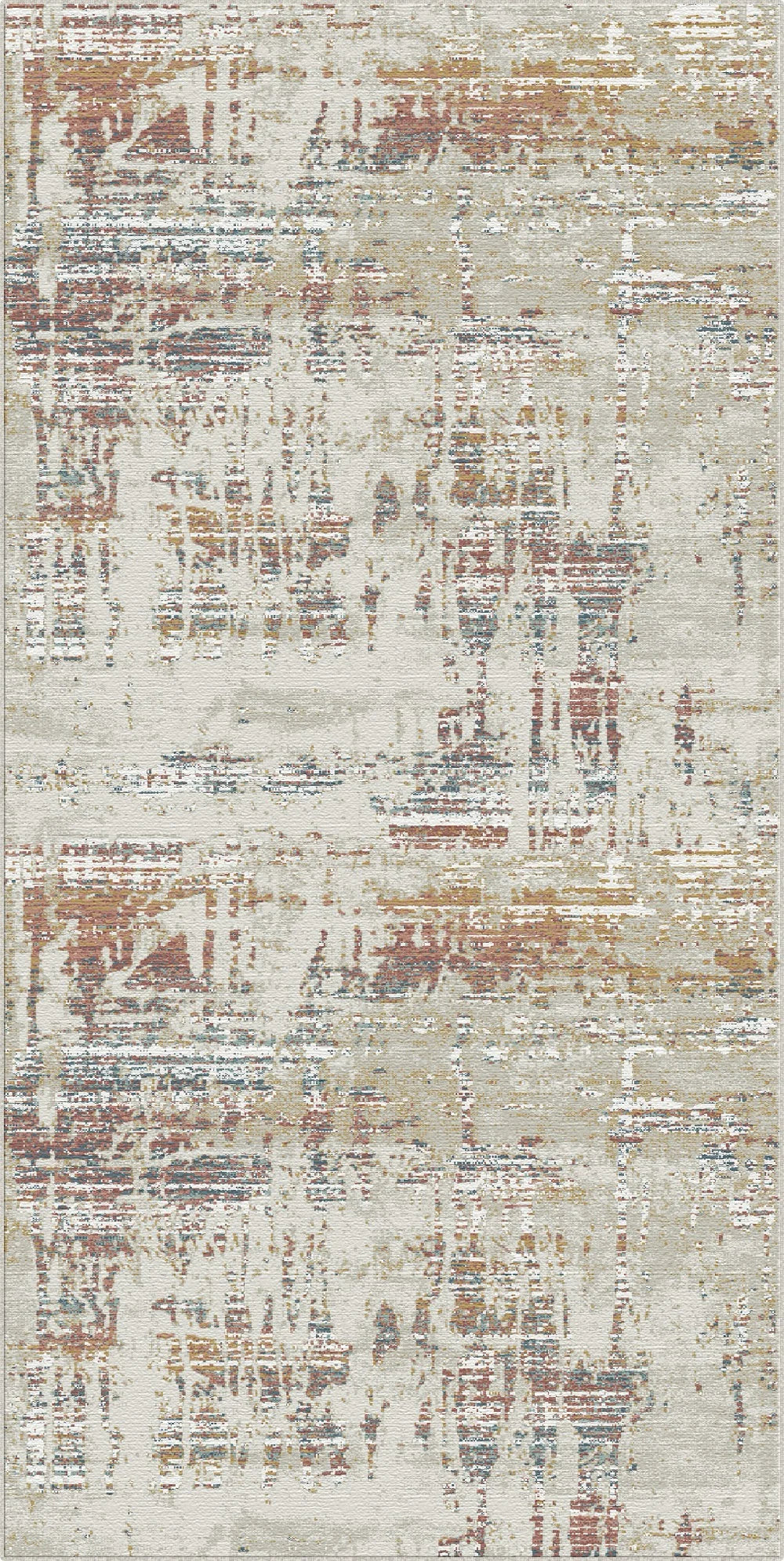 Copper Stream Distressed Abstract Rug