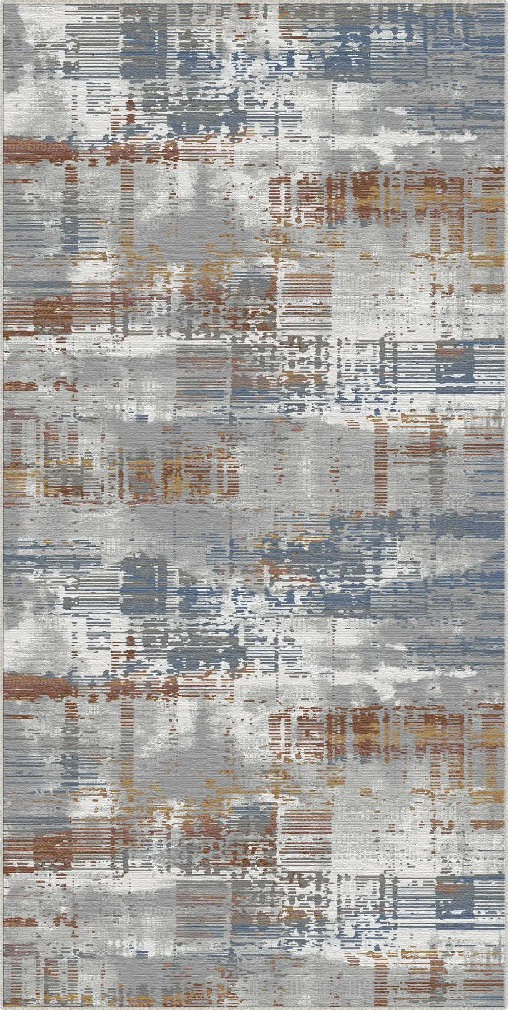 Tectonic Drift Industrial Glitch Rug