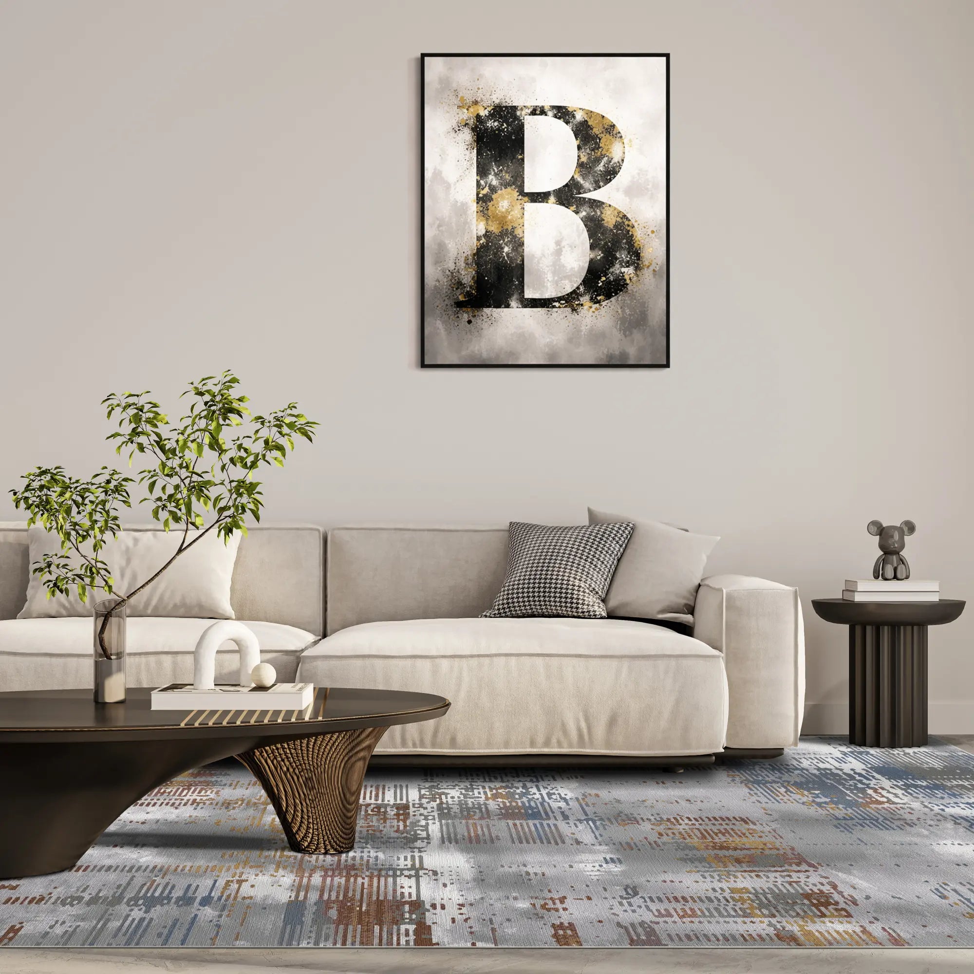 Tectonic Drift Industrial Glitch Rug