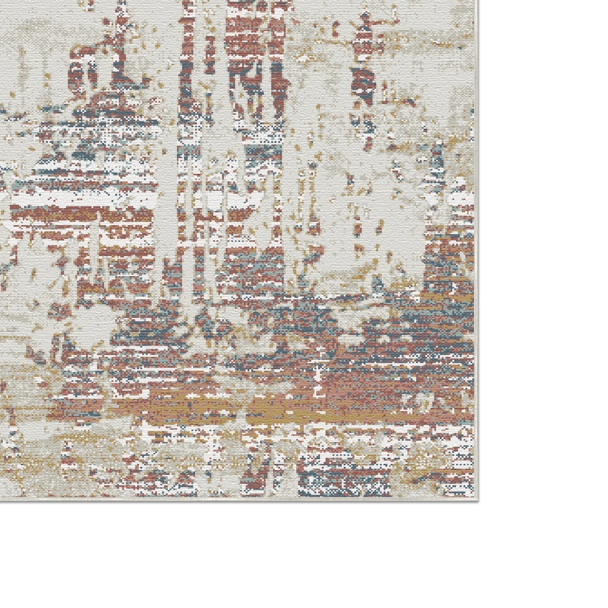 Copper Stream Distressed Abstract Rug