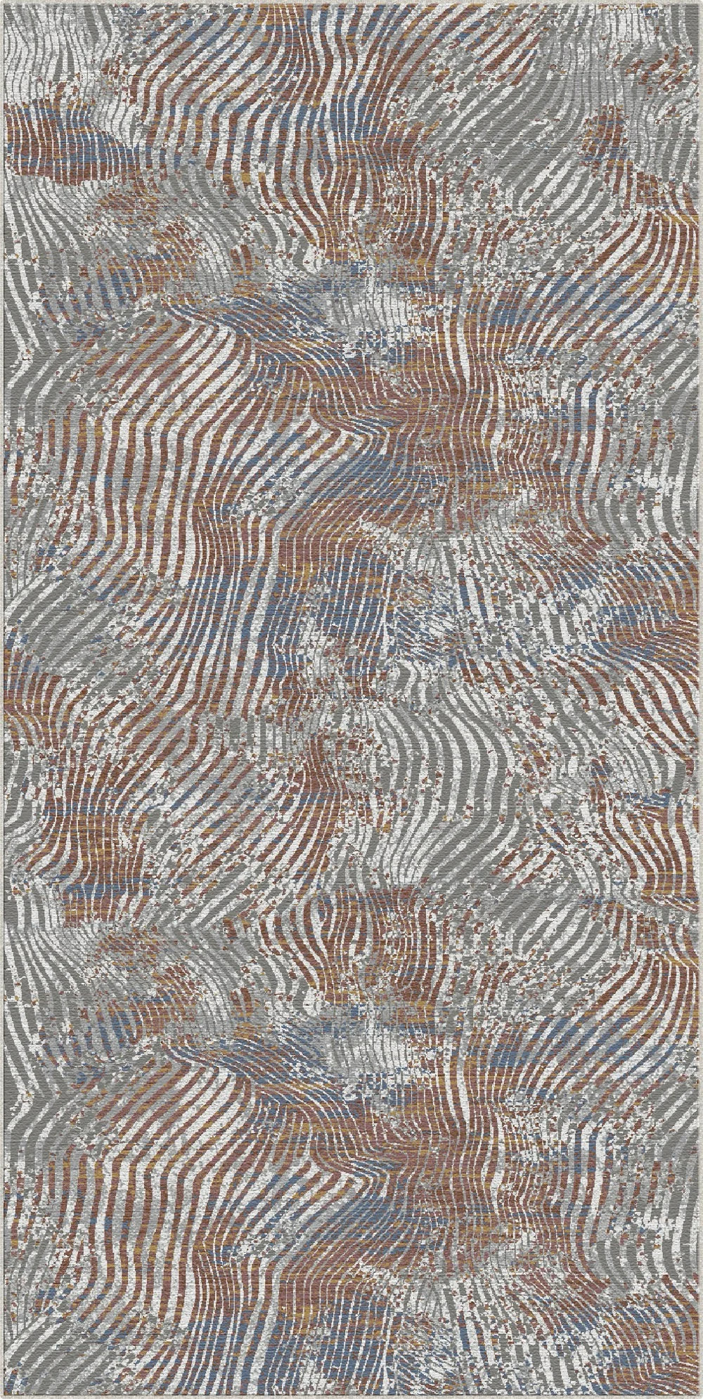 Topographic Ripple Distressed Abstract Rug