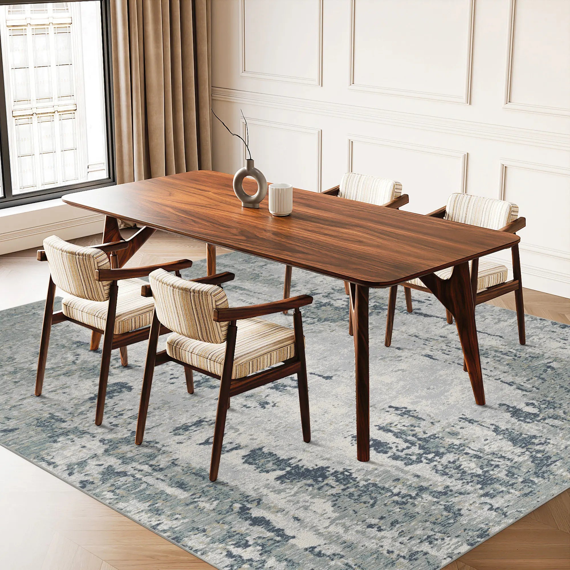 Ocean Patina Distressed Abstract Rug