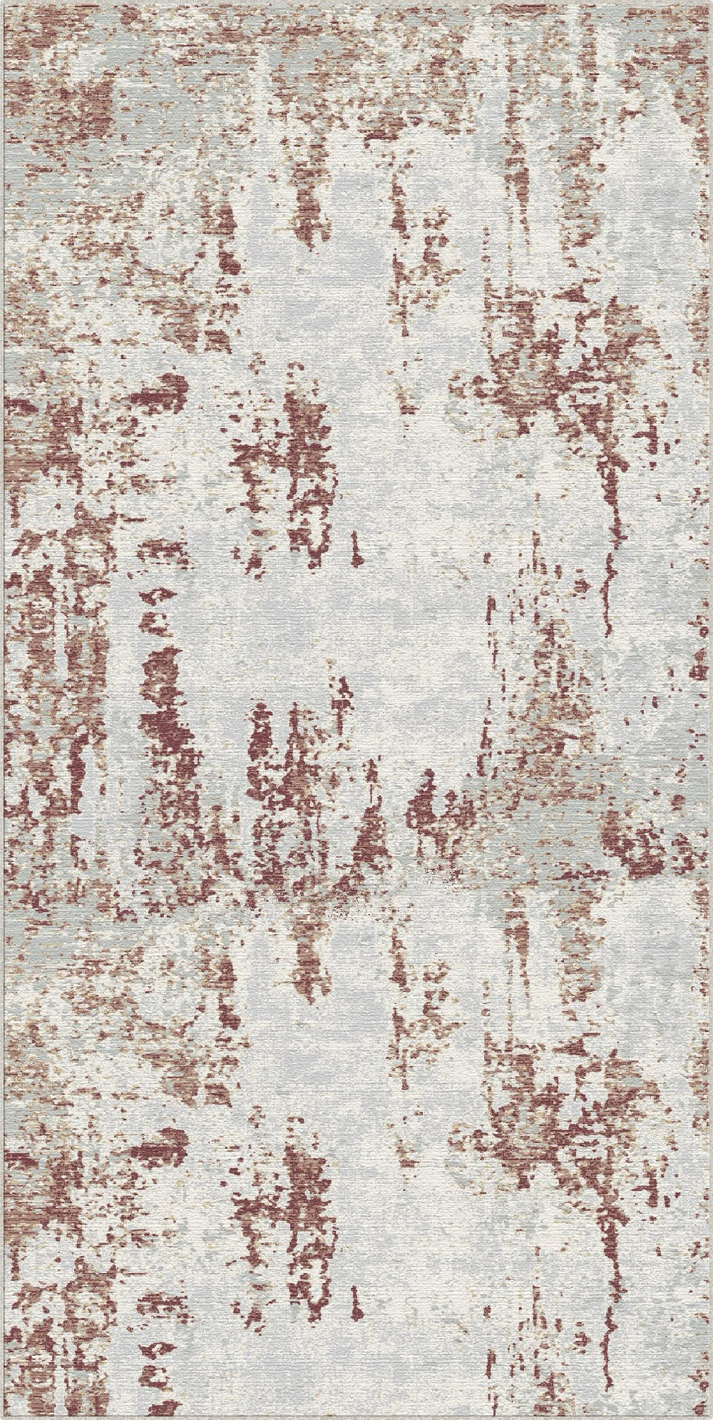 Crimson Drift Distressed Abstract Rug