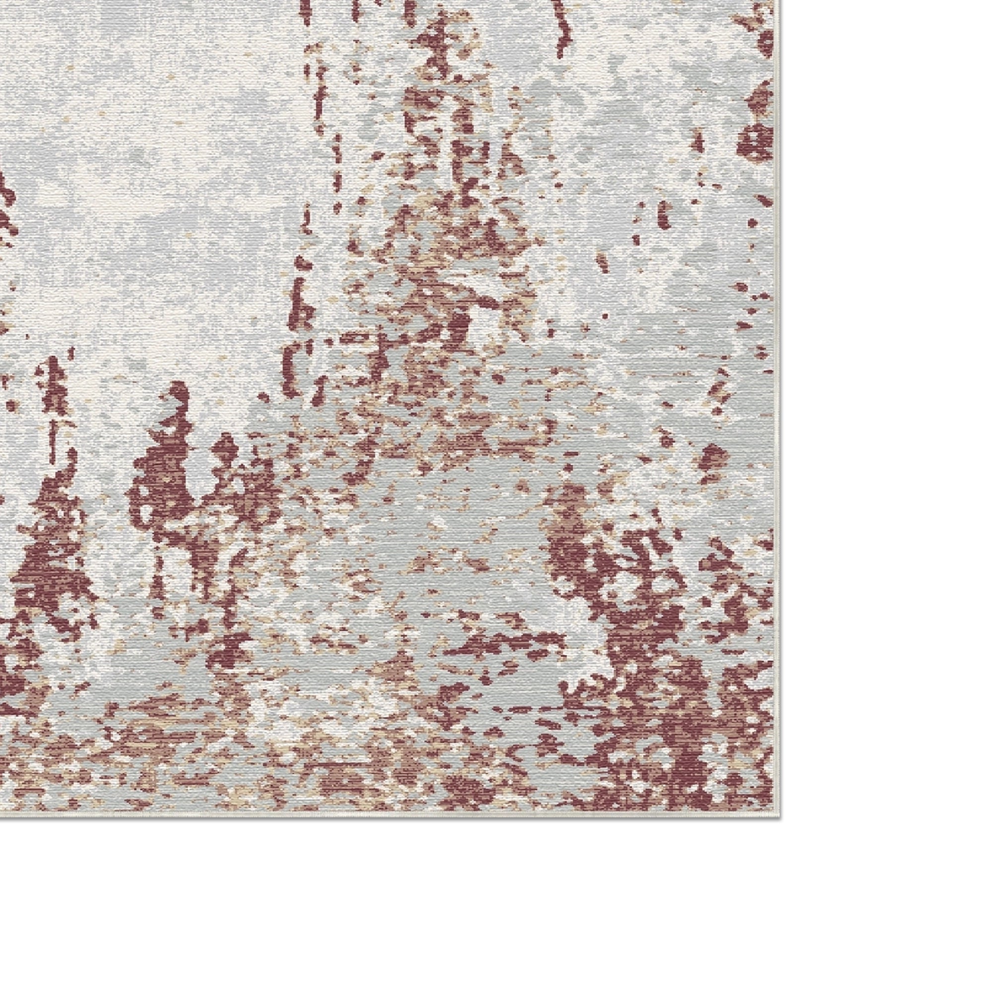 Crimson Drift Distressed Abstract Rug