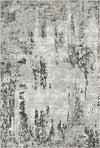 Obsidian Tide Distressed Abstract Rug Black