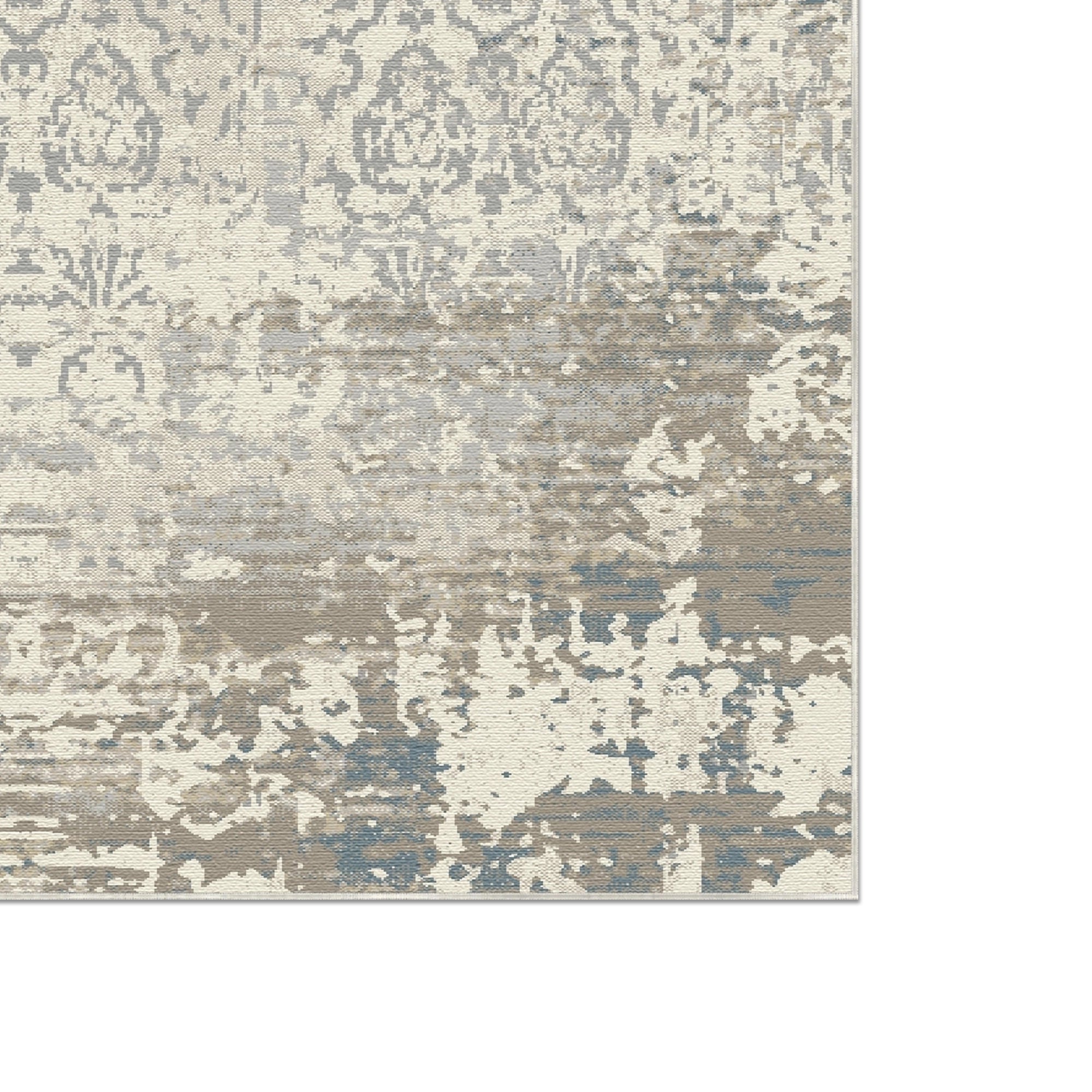 Sapphire Heritage Distressed Damask Rug