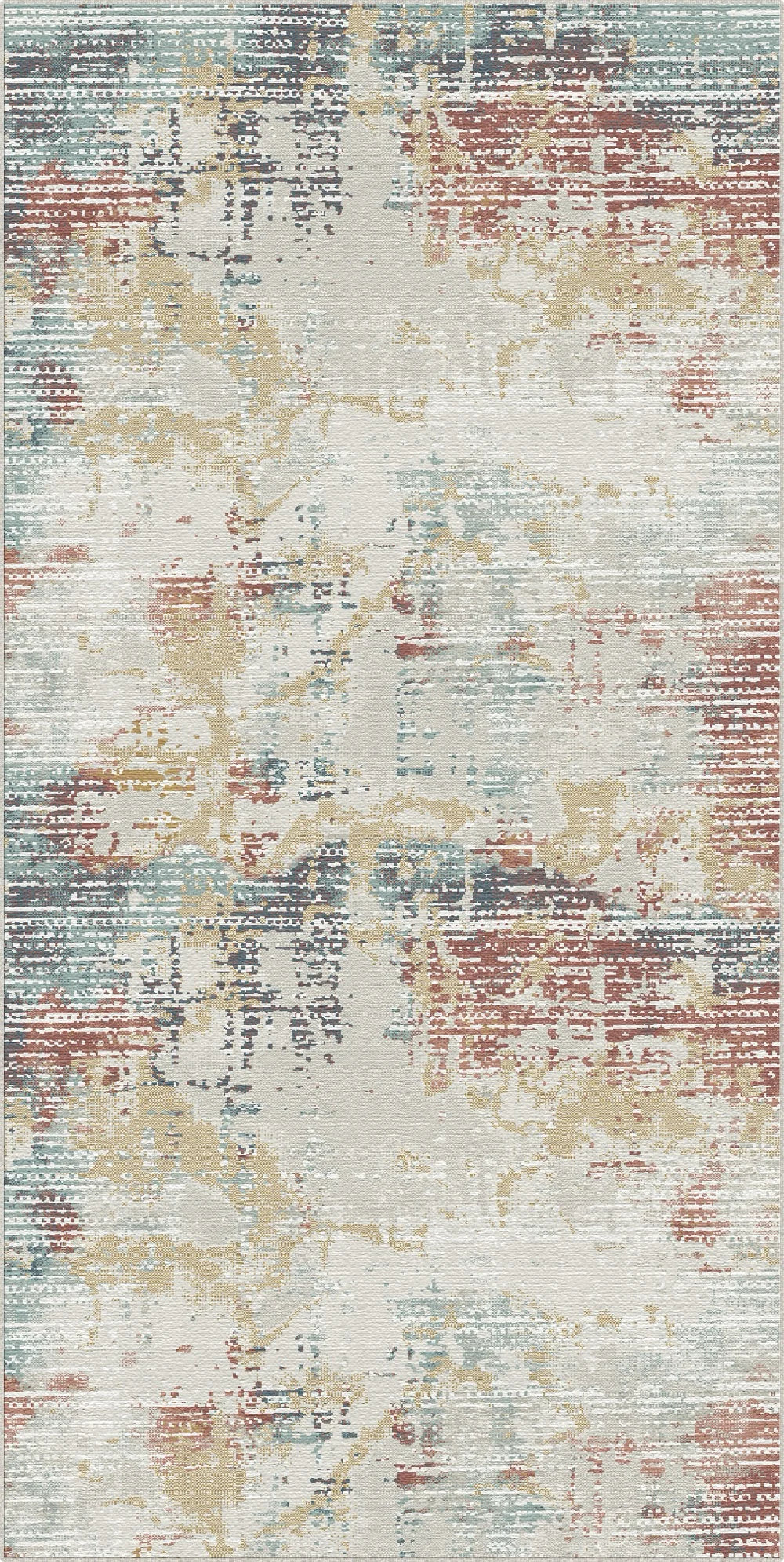 Amber Horizon Industrial Abstract Rug