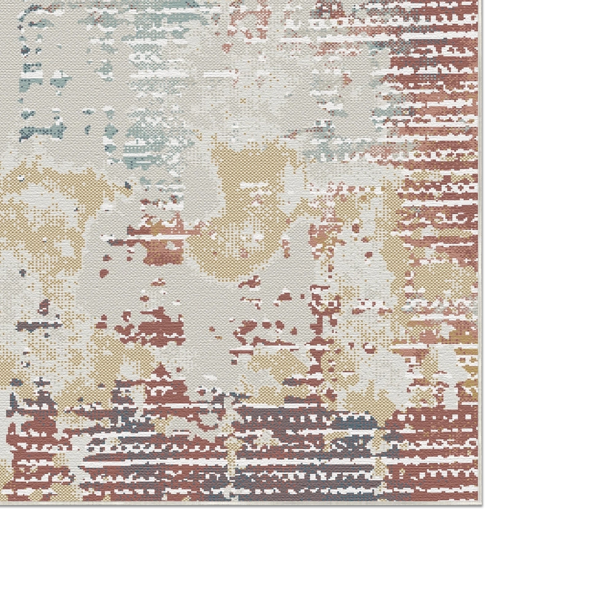 Amber Horizon Industrial Abstract Rug