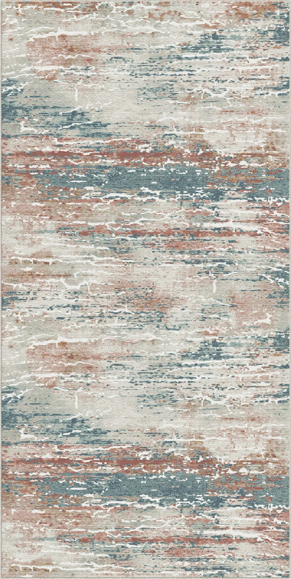 Azure Ember Rift Multi Abstract Rug