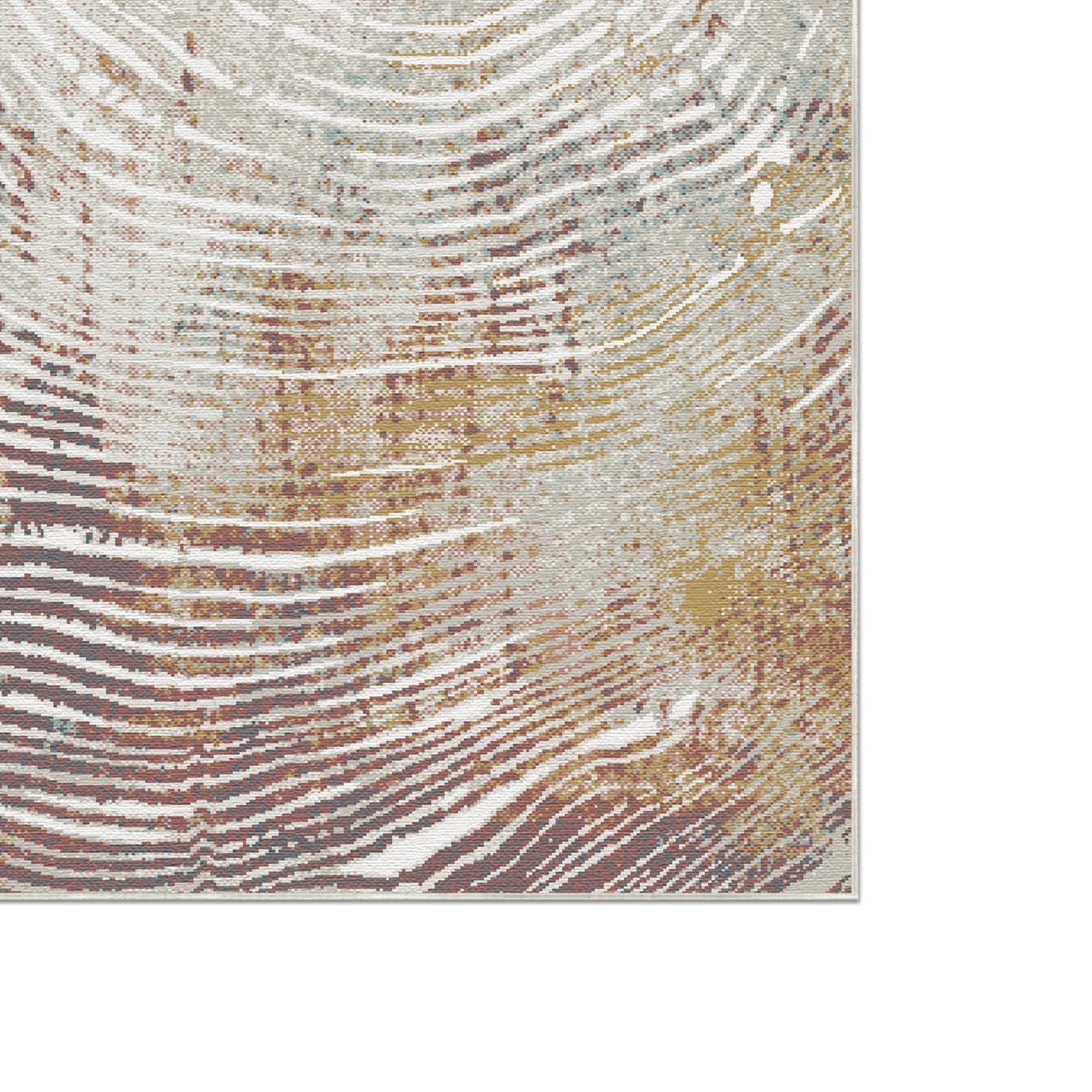 Ochre Annual Ring Organic Abstract Rug