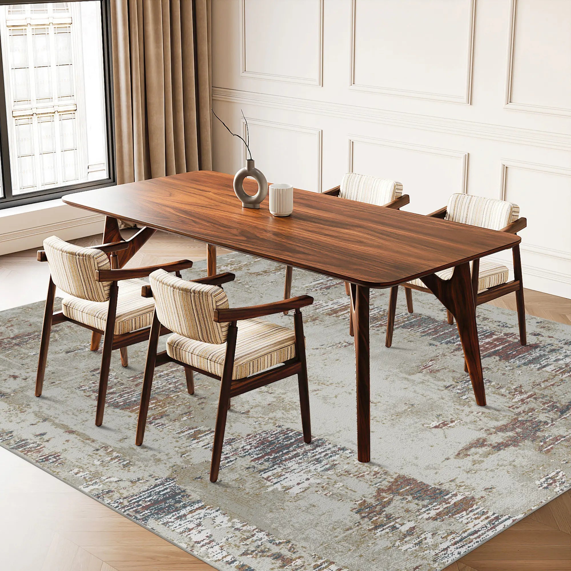 Amber Tide Distressed Abstract Rug