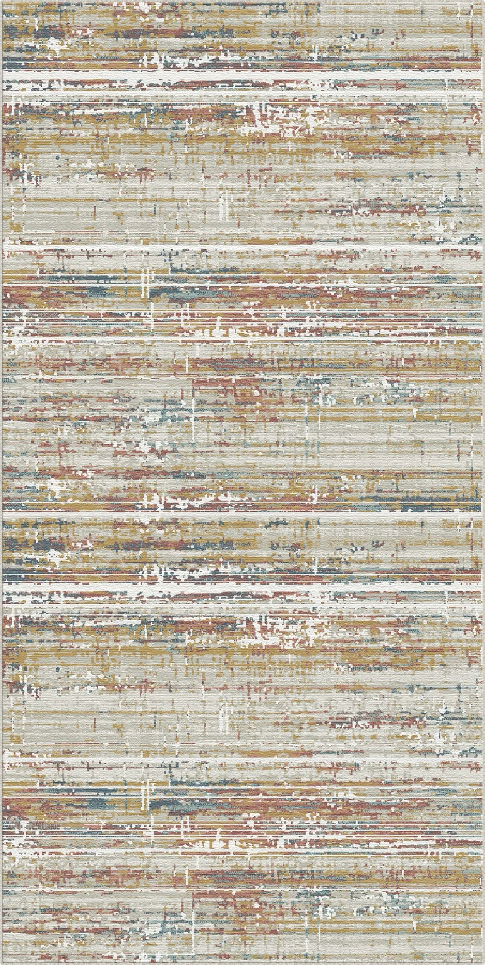 Golden Ember Linear Abstract Rug