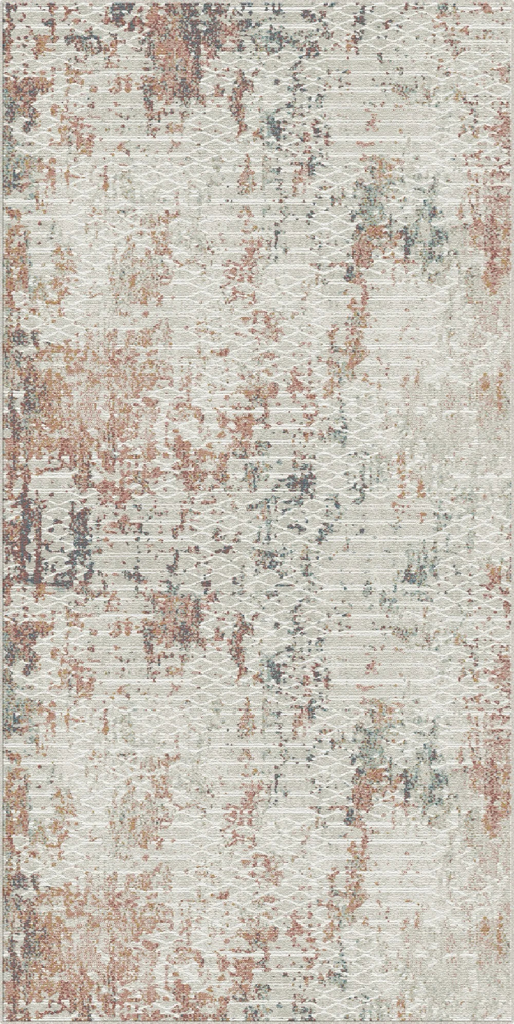 Rust Lattice Industrial Abstract Rug