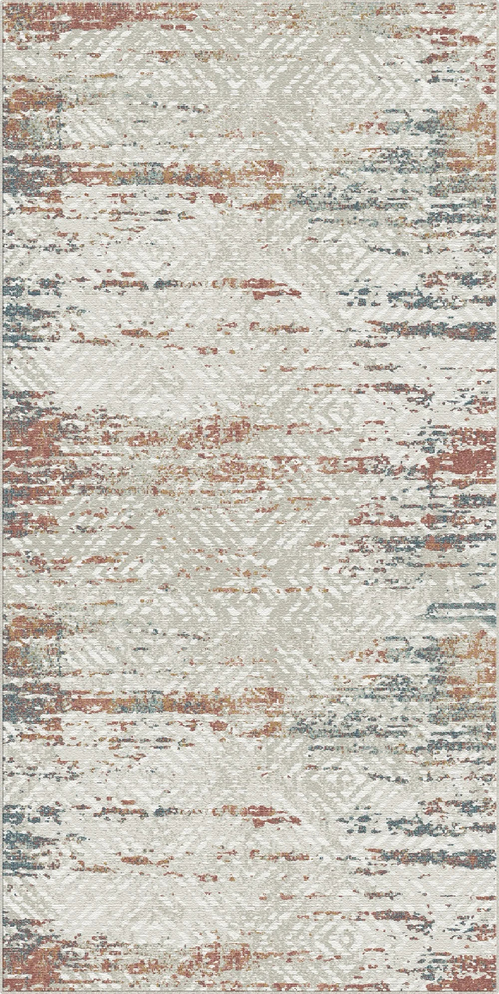 Eroded Tribal Lattice Abstract Rug