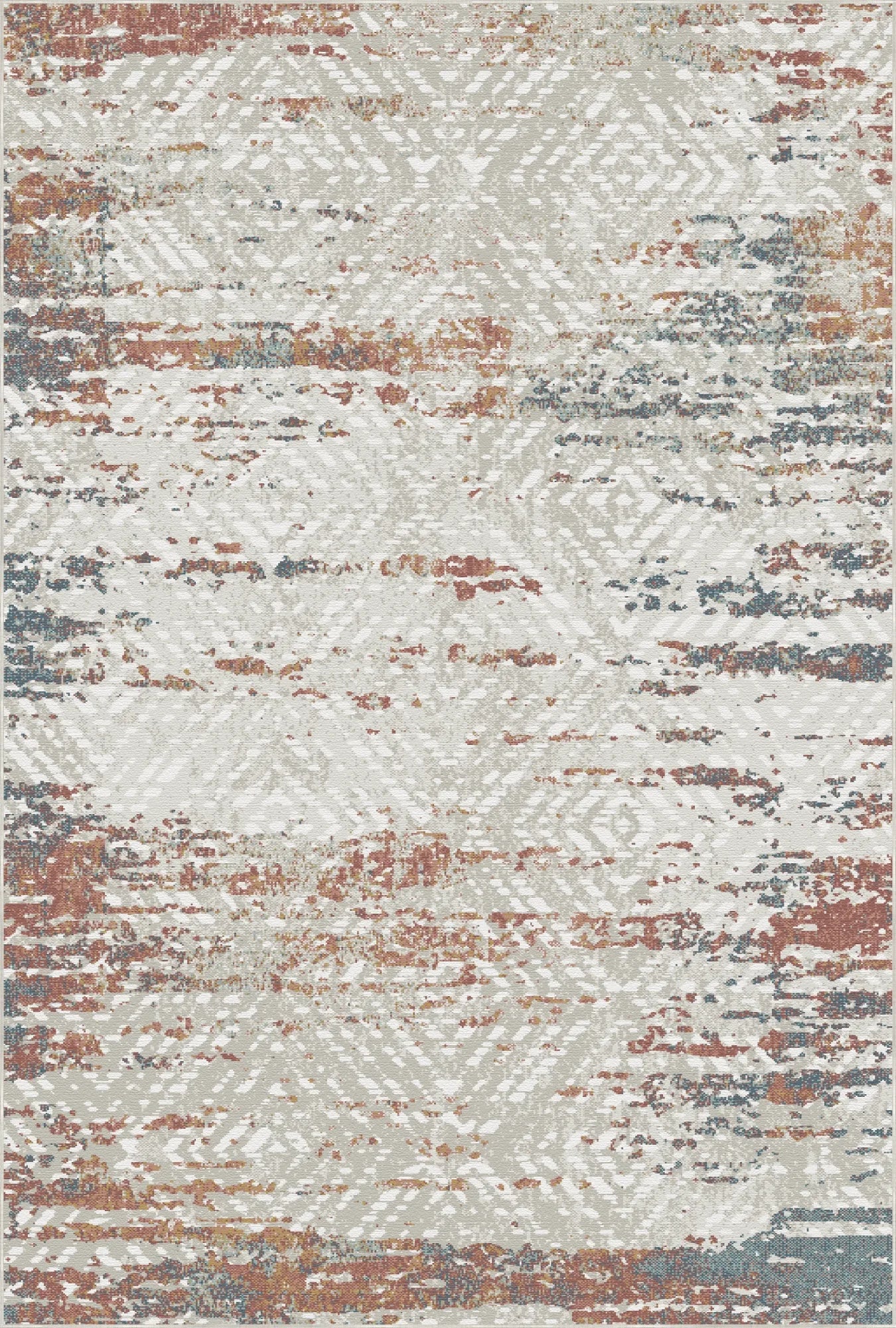 Eroded Tribal Lattice Abstract Rug