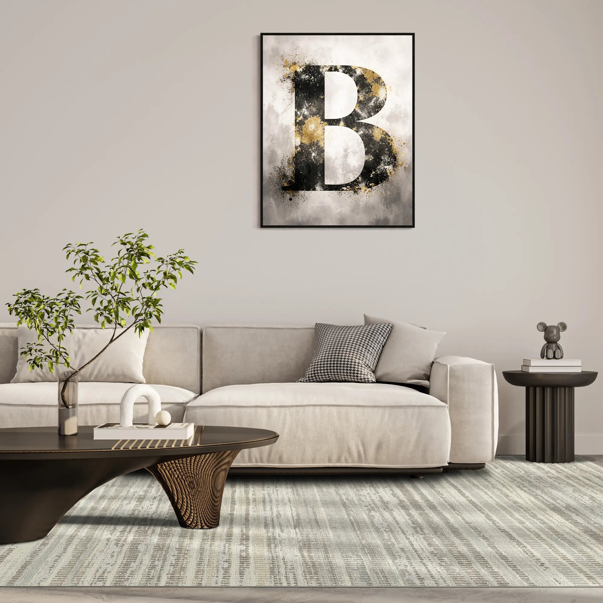 Dune Linear Minimalist Abstract Rug
