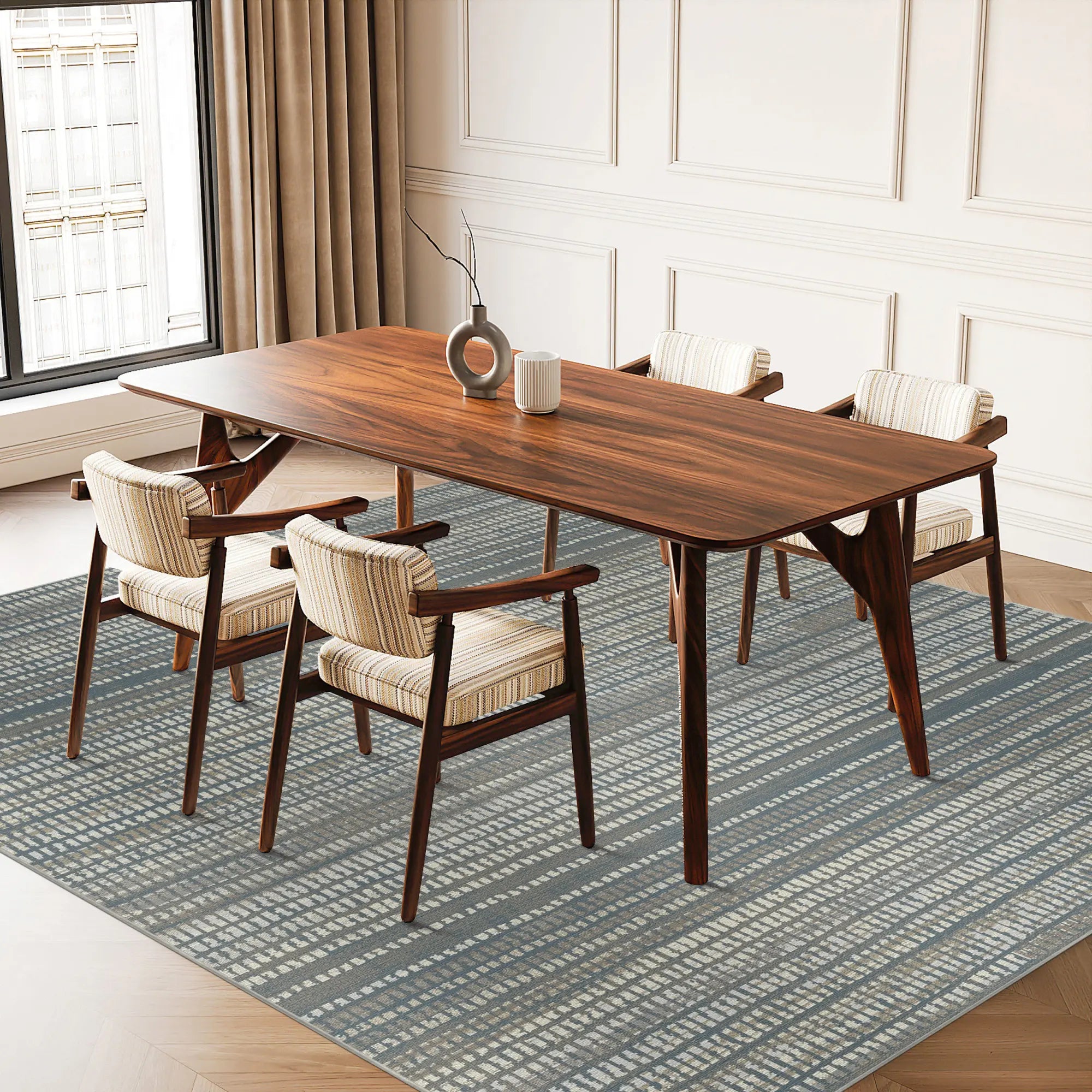 Coastal Horizon Linear Abstract Rug