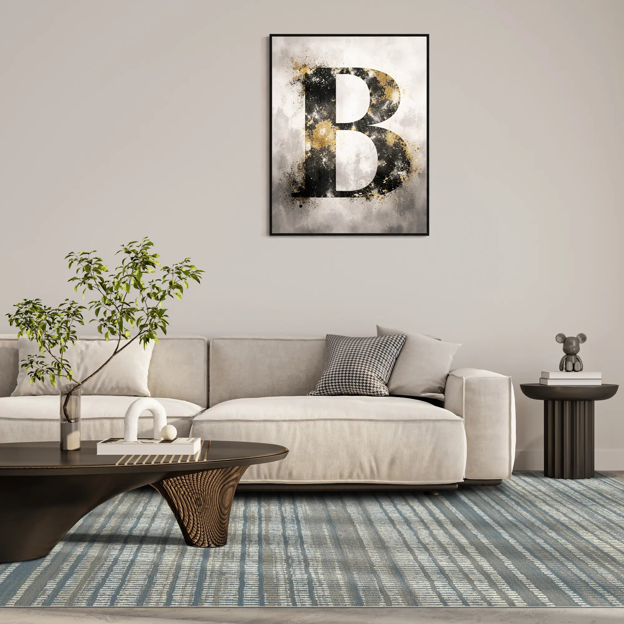 Coastal Horizon Linear Abstract Rug