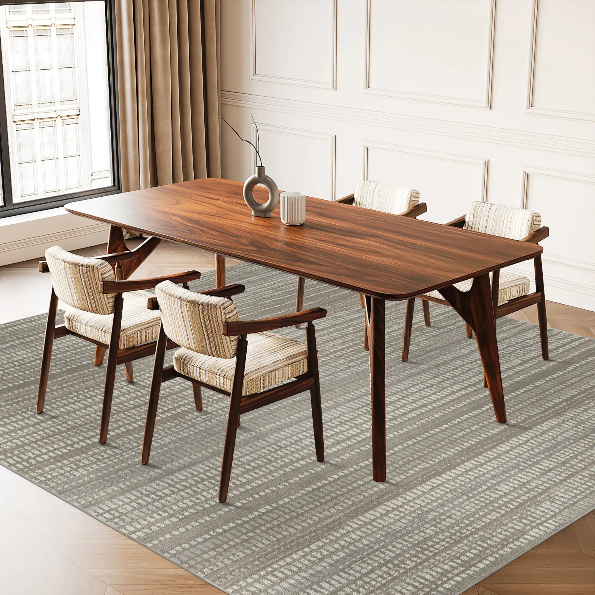 Stria Taupe Minimalist Rug