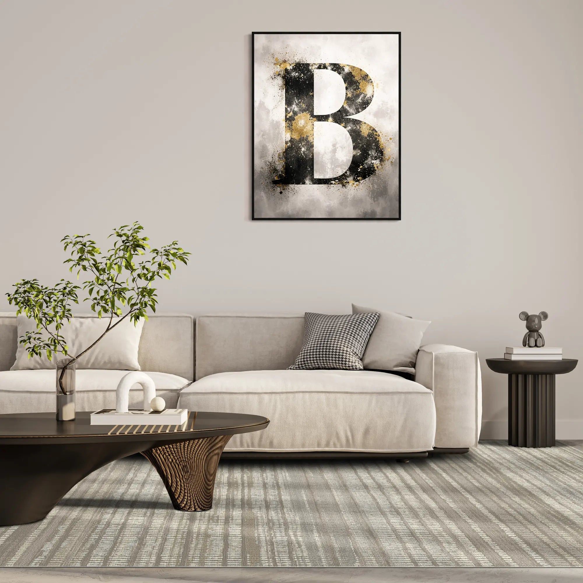 Stria Taupe Minimalist Rug