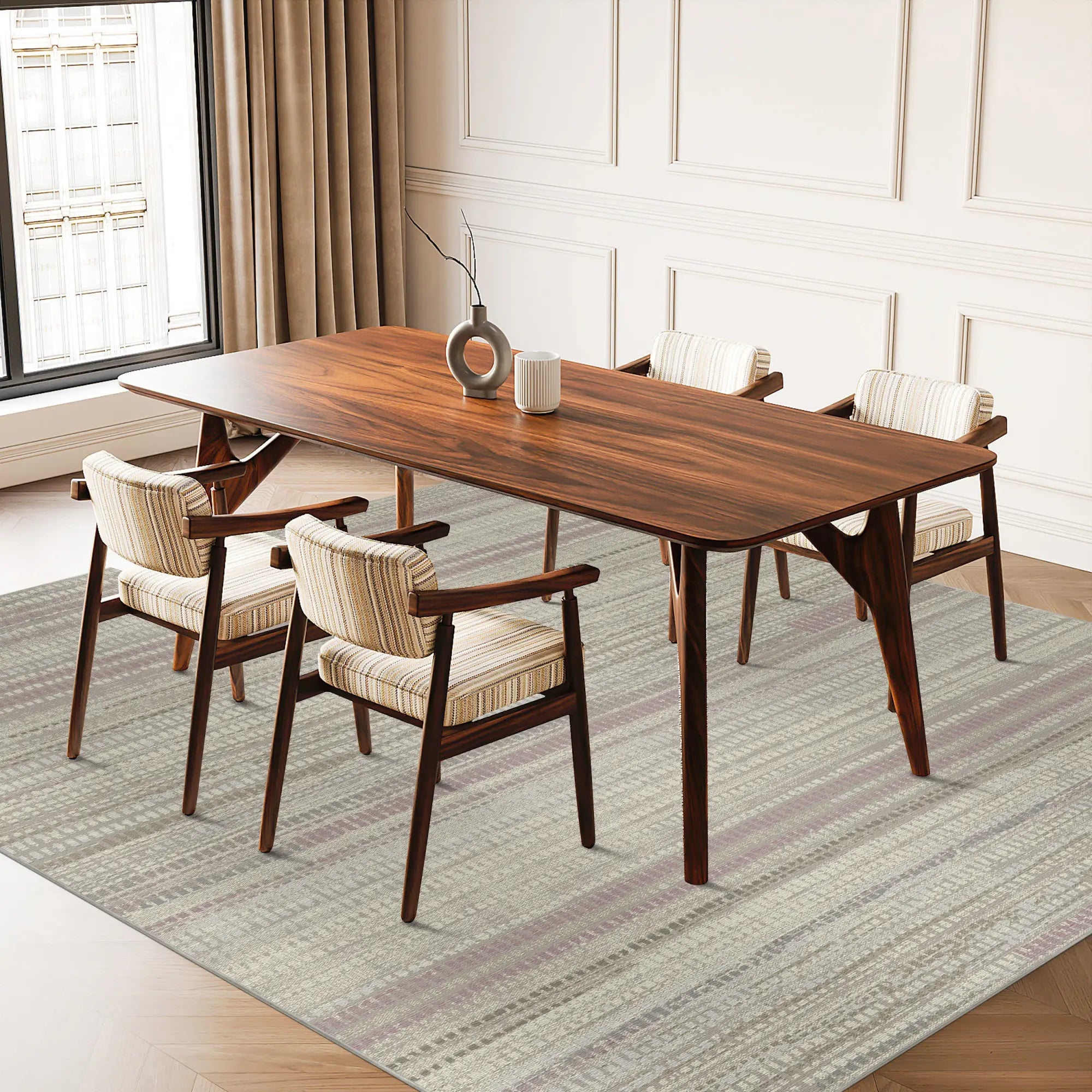Stria Pink Minimalist Rug