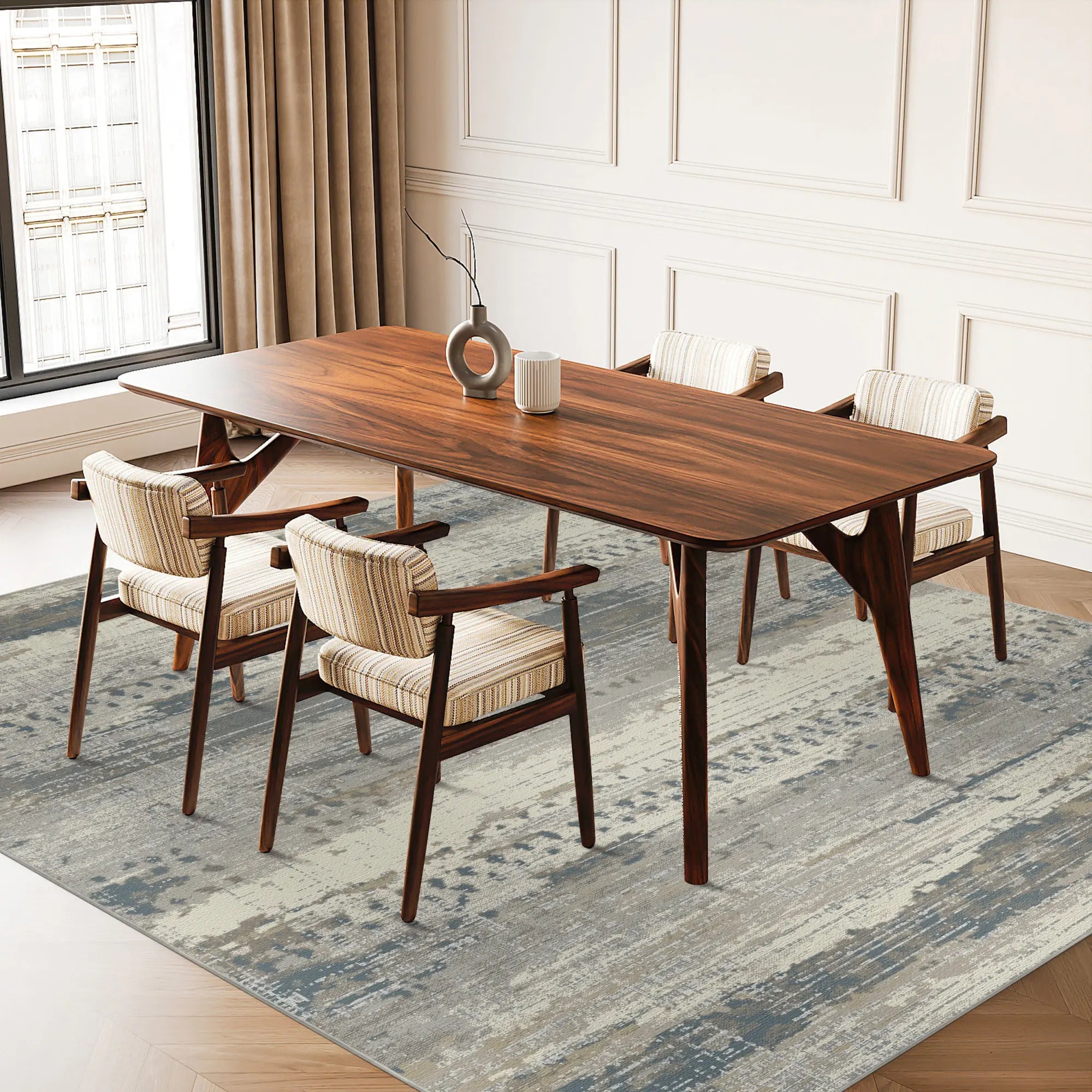 Azure Strata Distressed Rug