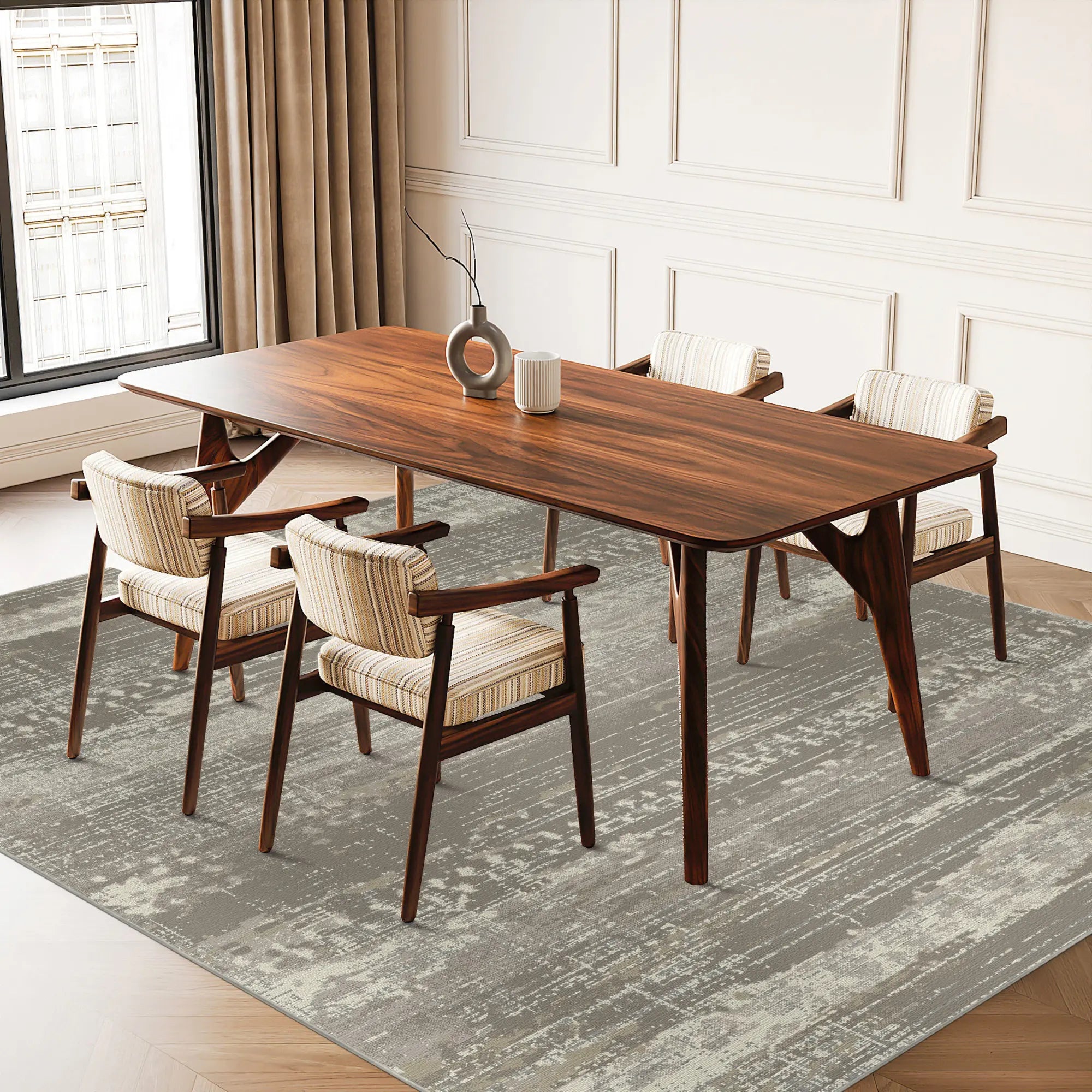 Taupe Strata Distressed Rug
