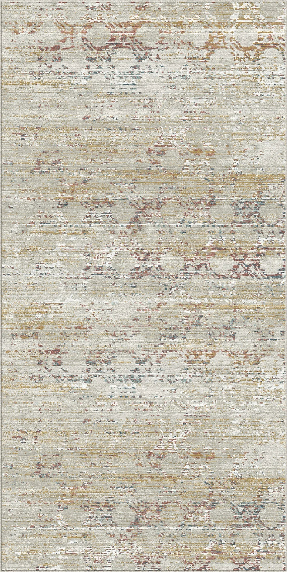 Gilded Rings Abstract Washable Rug