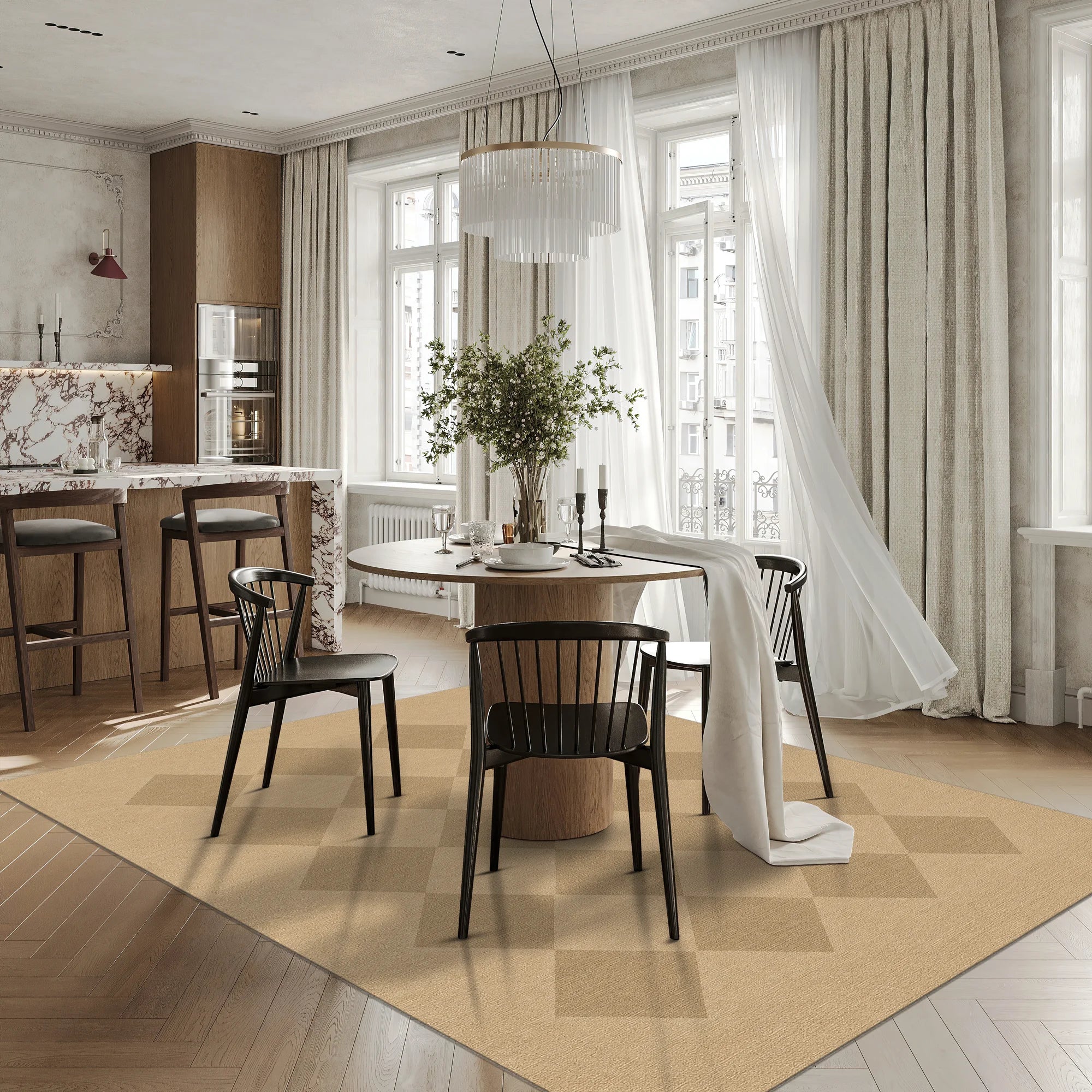 Argyle Jute-Look Modern Rug