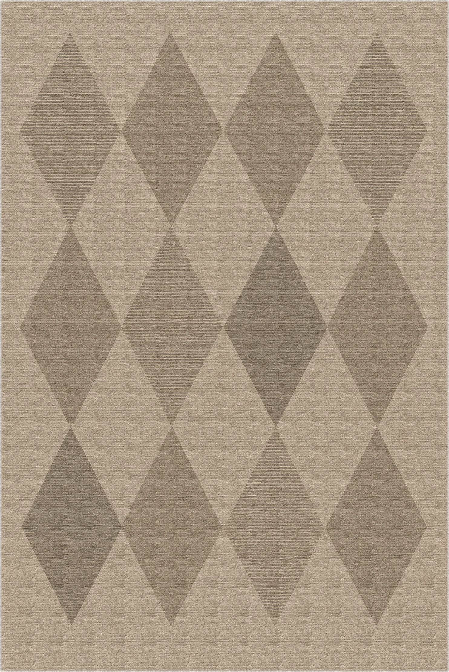 Striped Diamond Jute-Look Rug