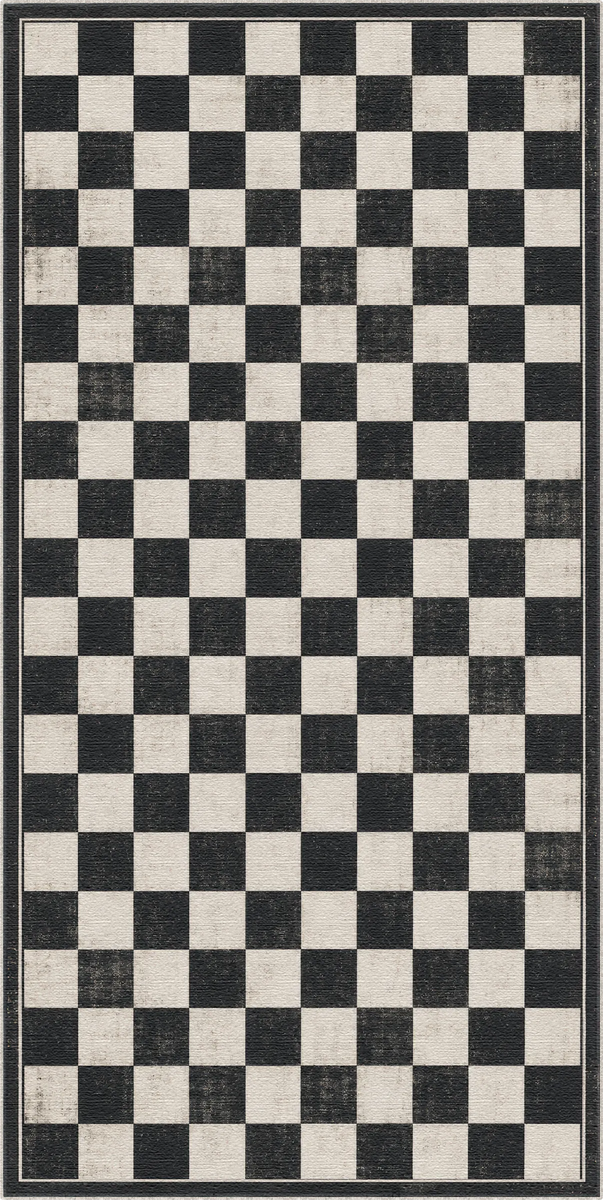 Black and White Chess Checkered Rug