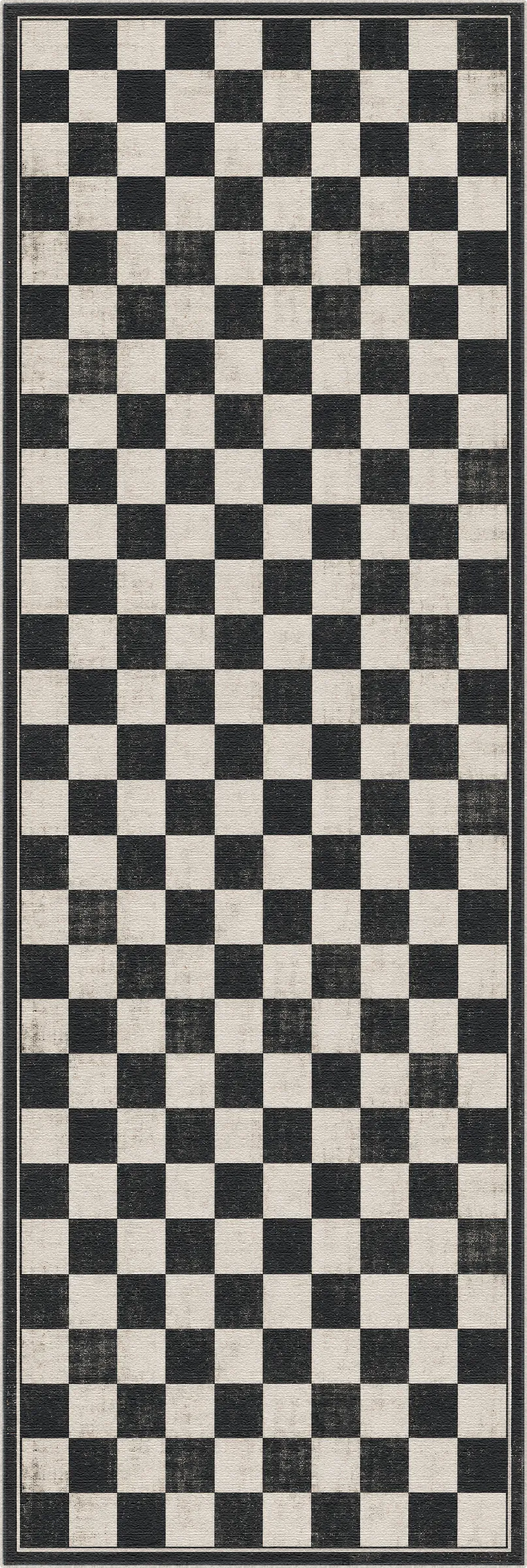 Black and White Chess Checkered Rug