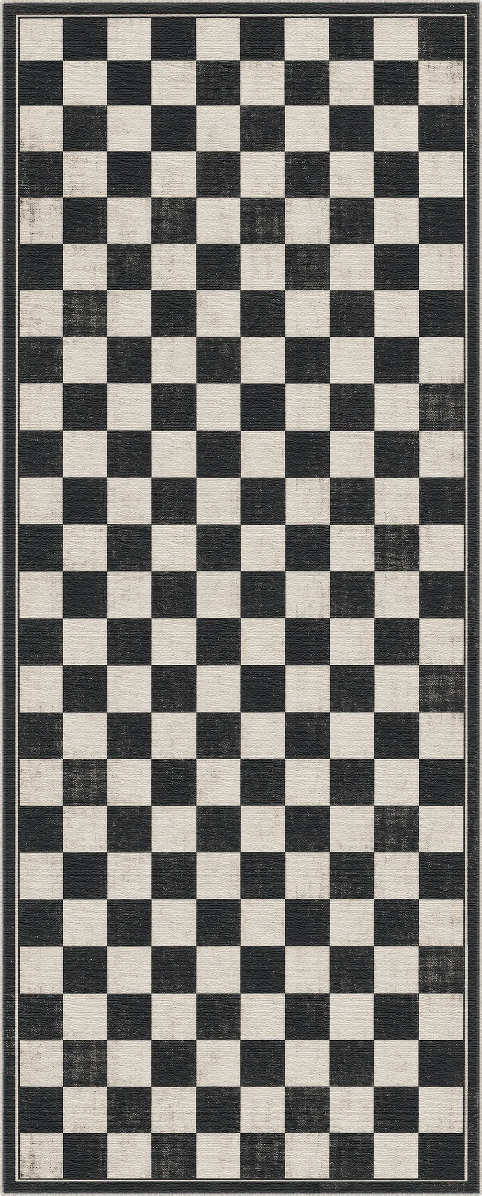 Black and White Chess Checkered Rug
