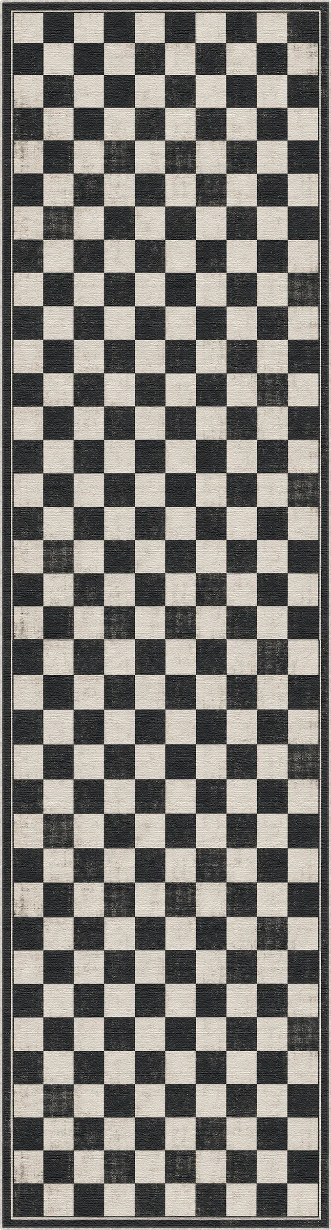 Black and White Chess Checkered Rug