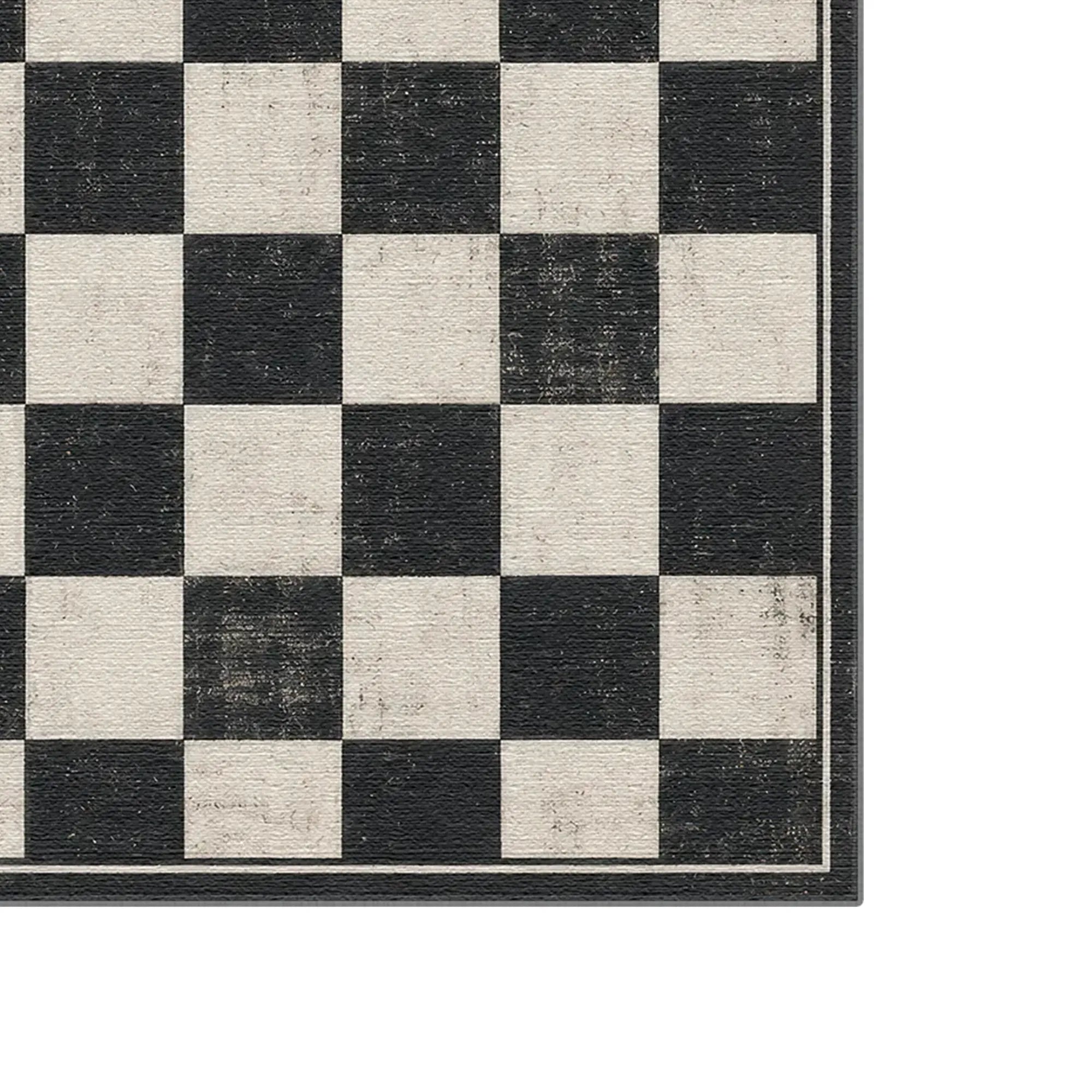 Black and White Chess Checkered Rug
