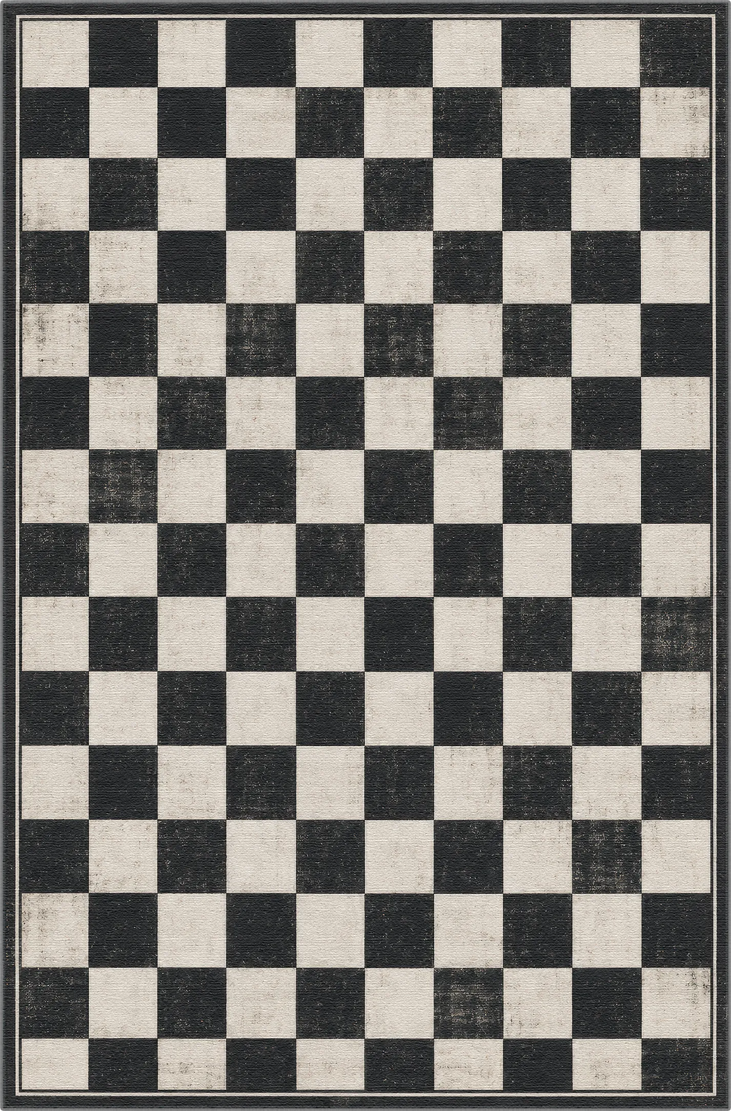 Black and White Chess Checkered Rug