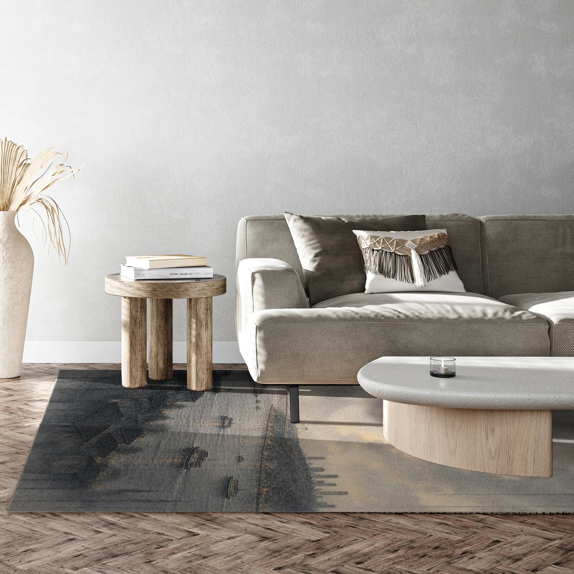 Istanbul Bosphorus Skyline Art Rug