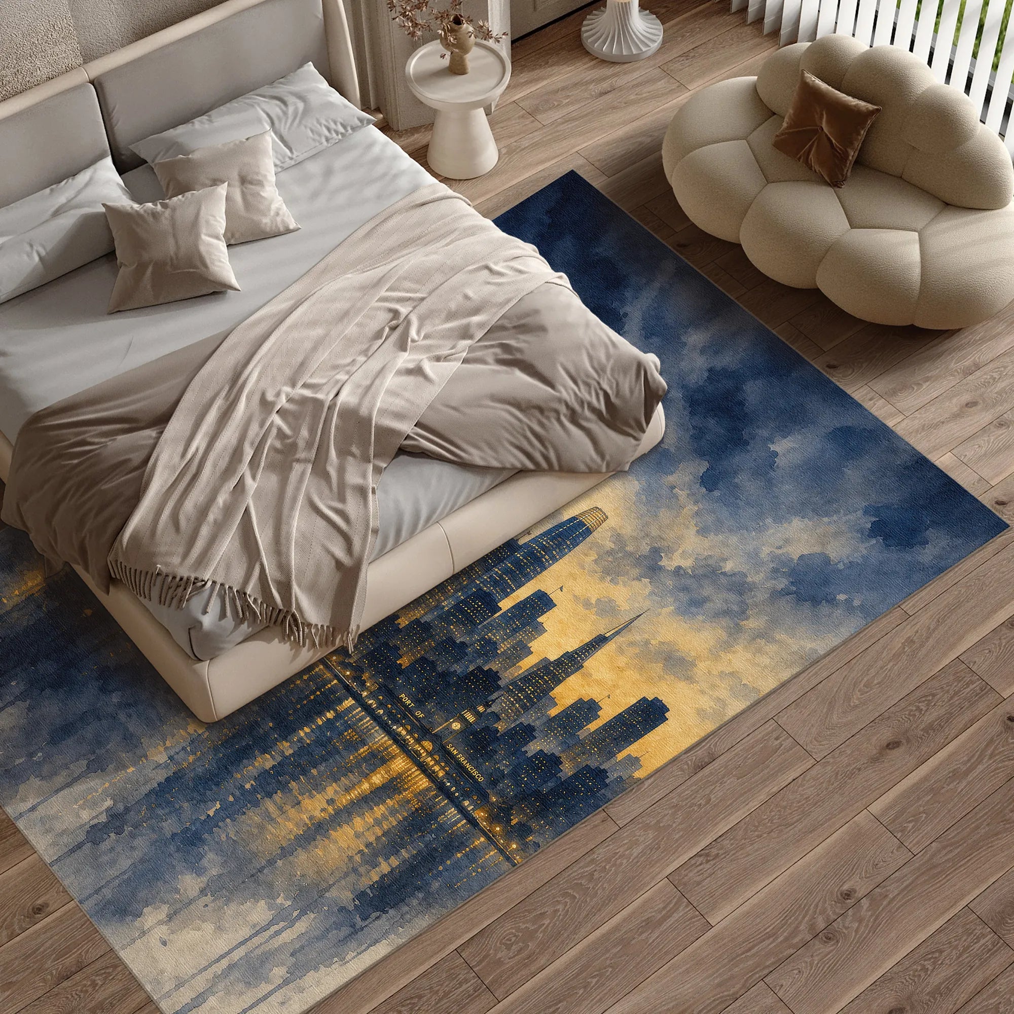 San Francisco Twilight Bay Skyline Rug