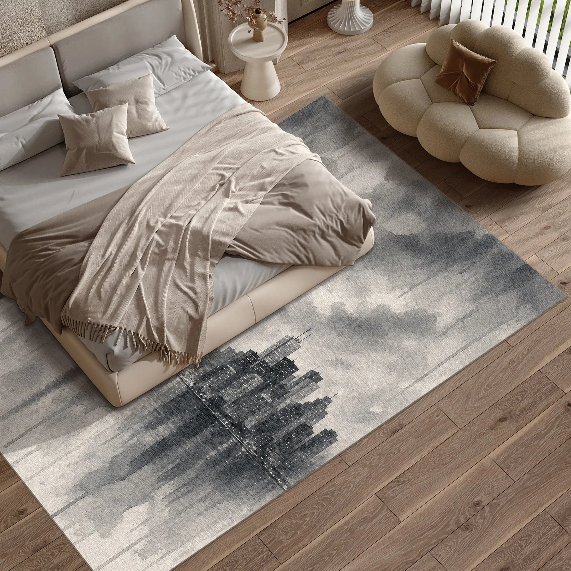 Toronto Skyline Waterfront Art Rug