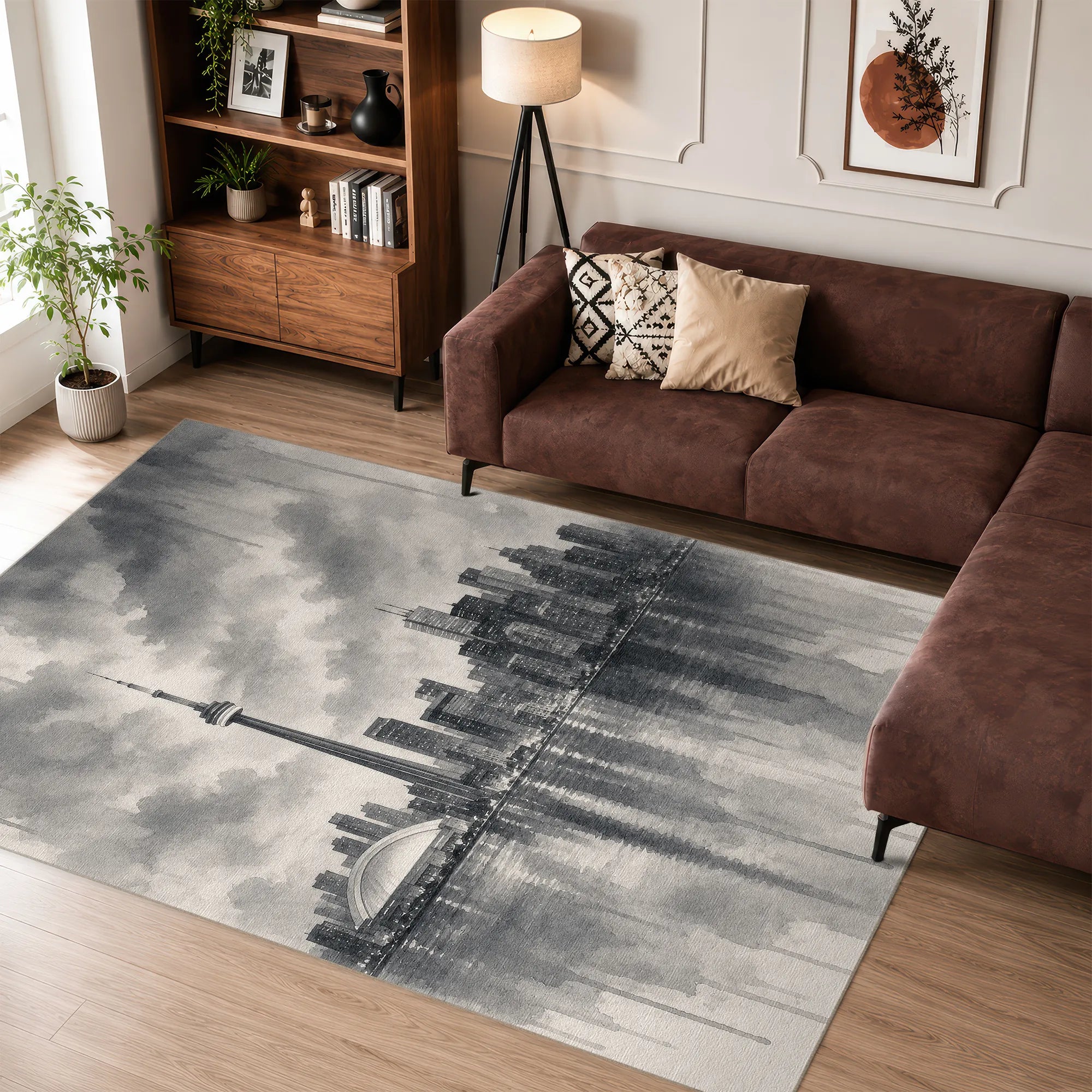 Toronto Skyline Waterfront Art Rug
