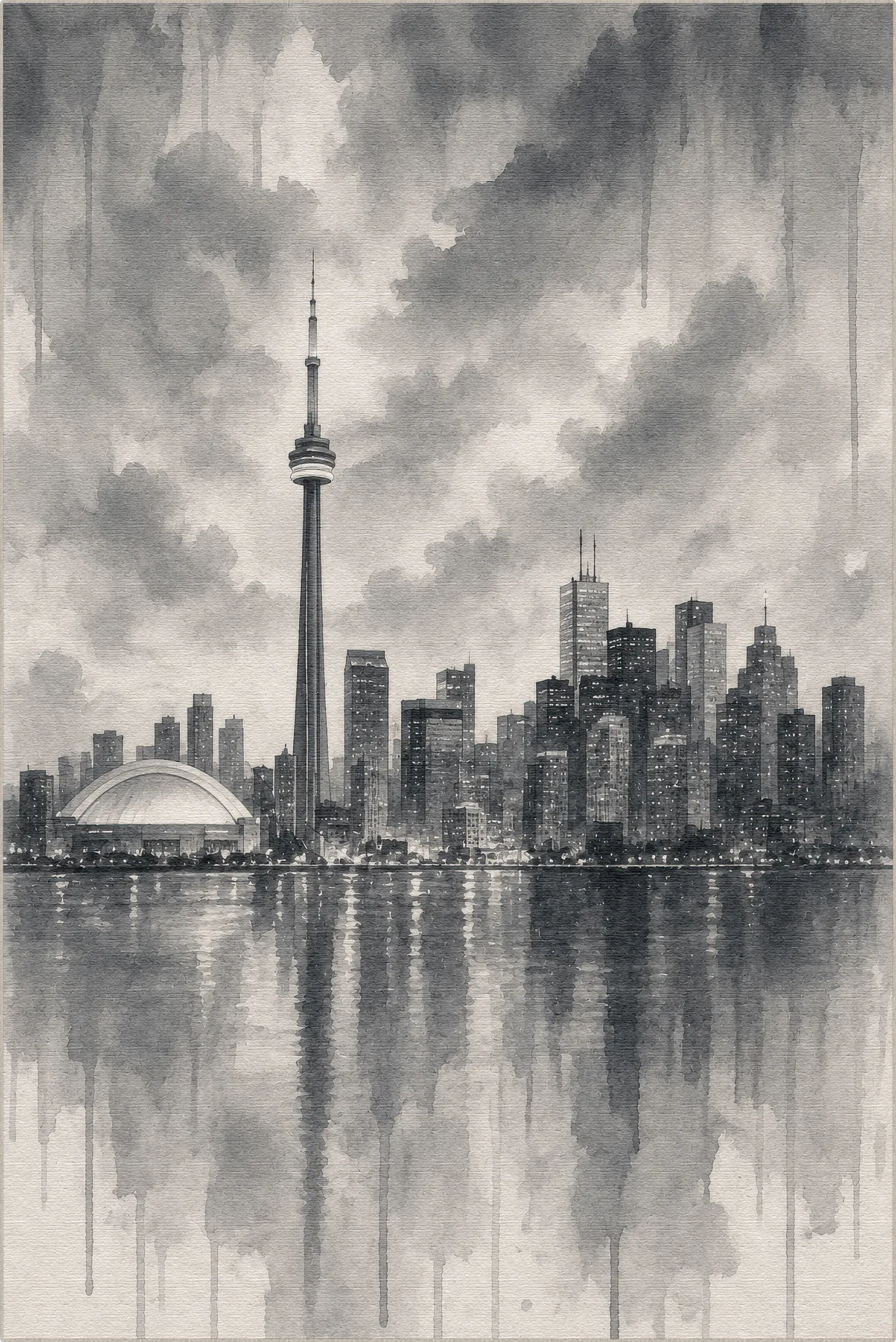 Toronto Skyline Waterfront Art Rug