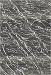 Obsidian Frost Marble Washable Rug Anthracite