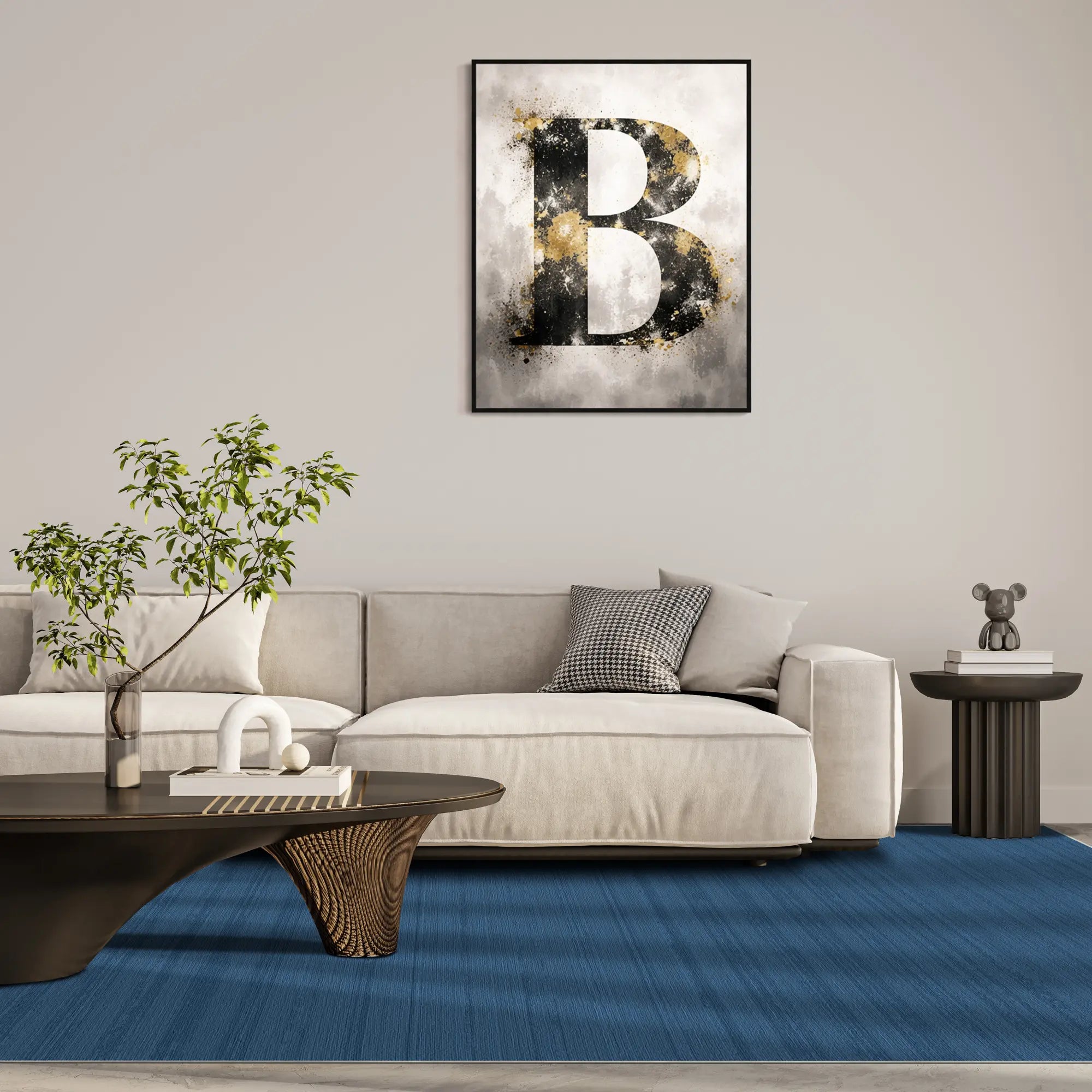 Azure Horizon Textured Washable Rug