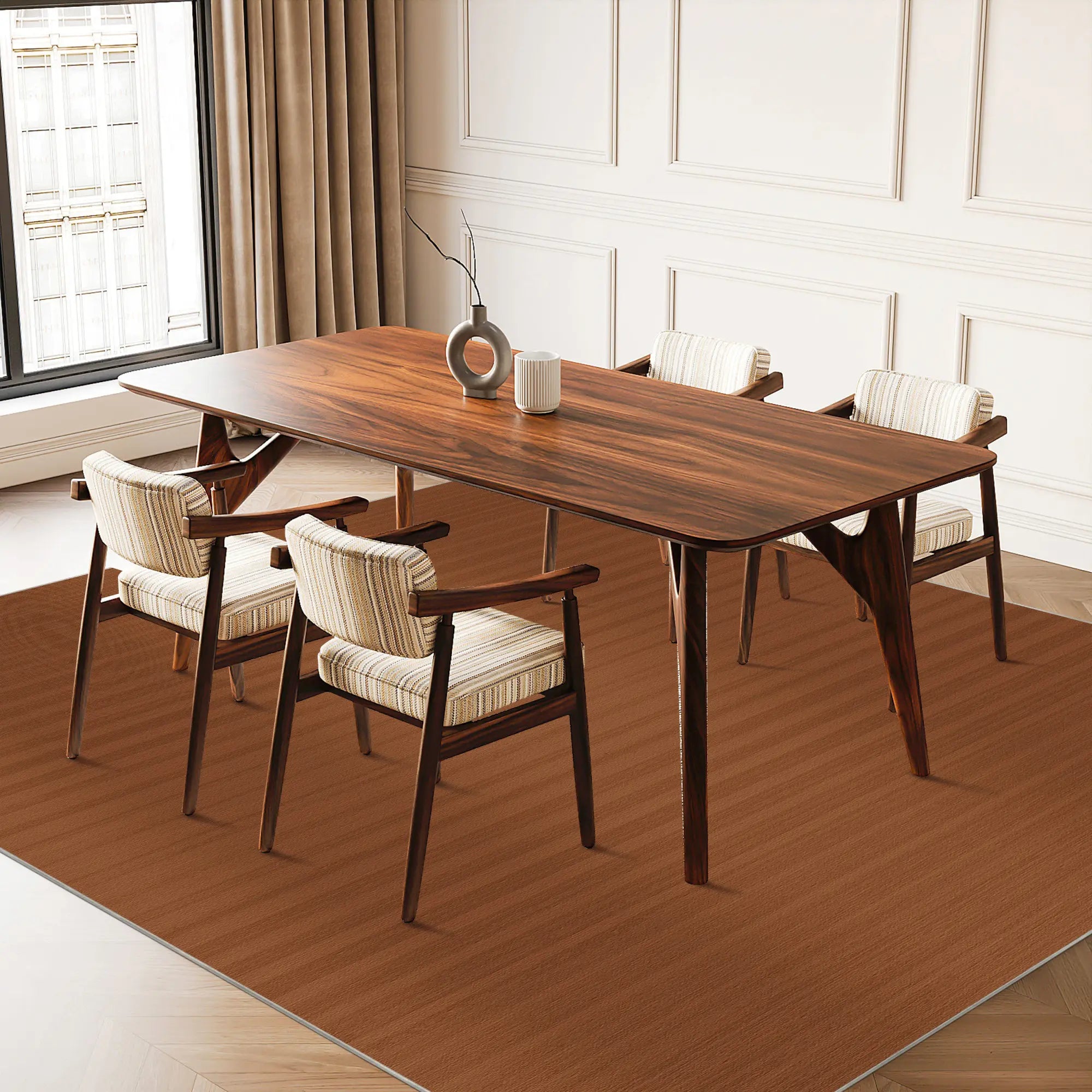 Amber Earth Linear Textured Rug