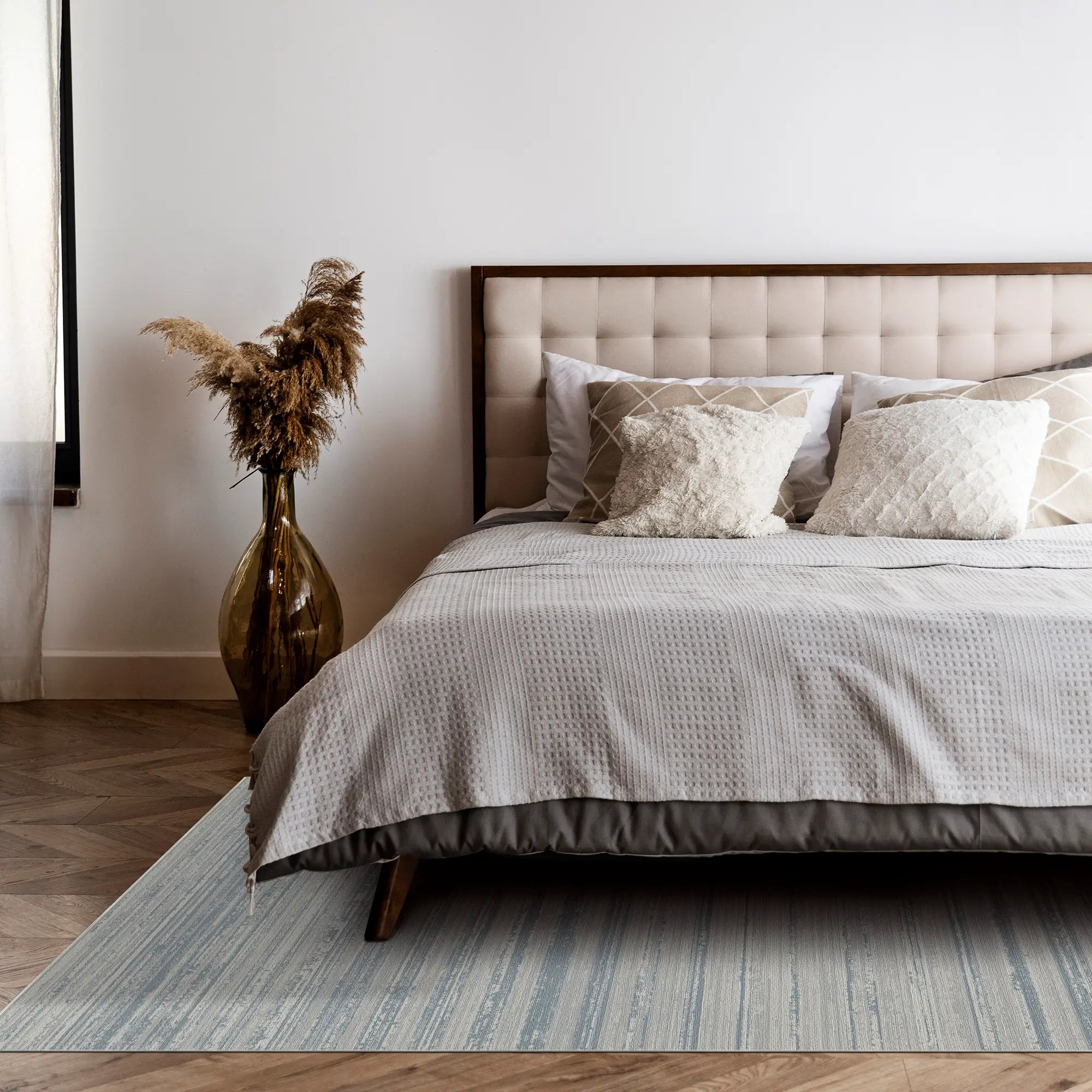 Slate Horizon Linear Textured Rug