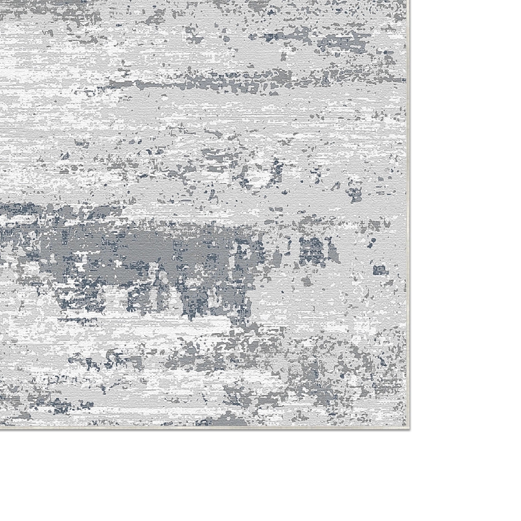 Azure Horizon Distressed Abstract Rug