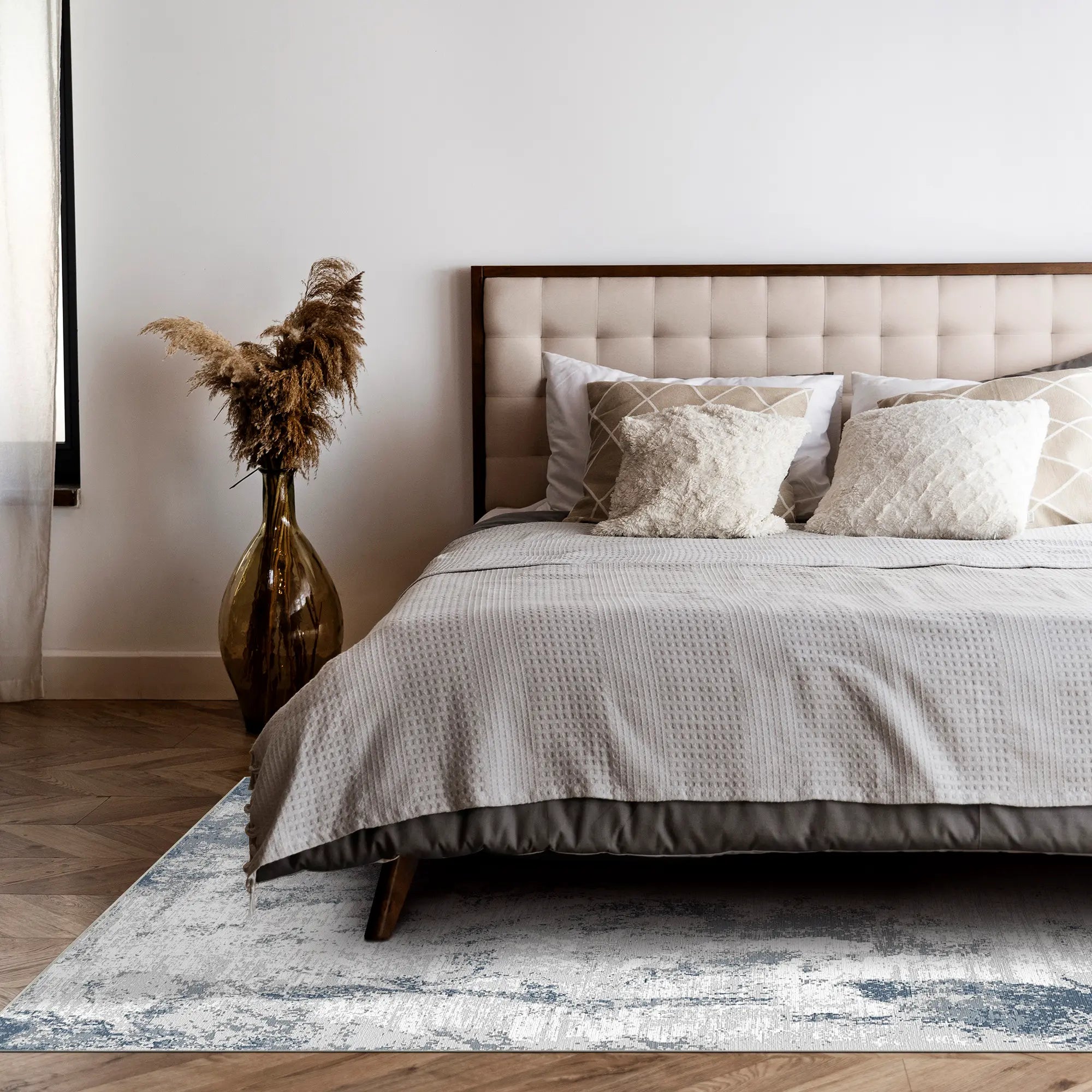 Celestial Mist Distressed Abstract Rug