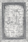 Slate Frame Distressed Abstract Rug Gray