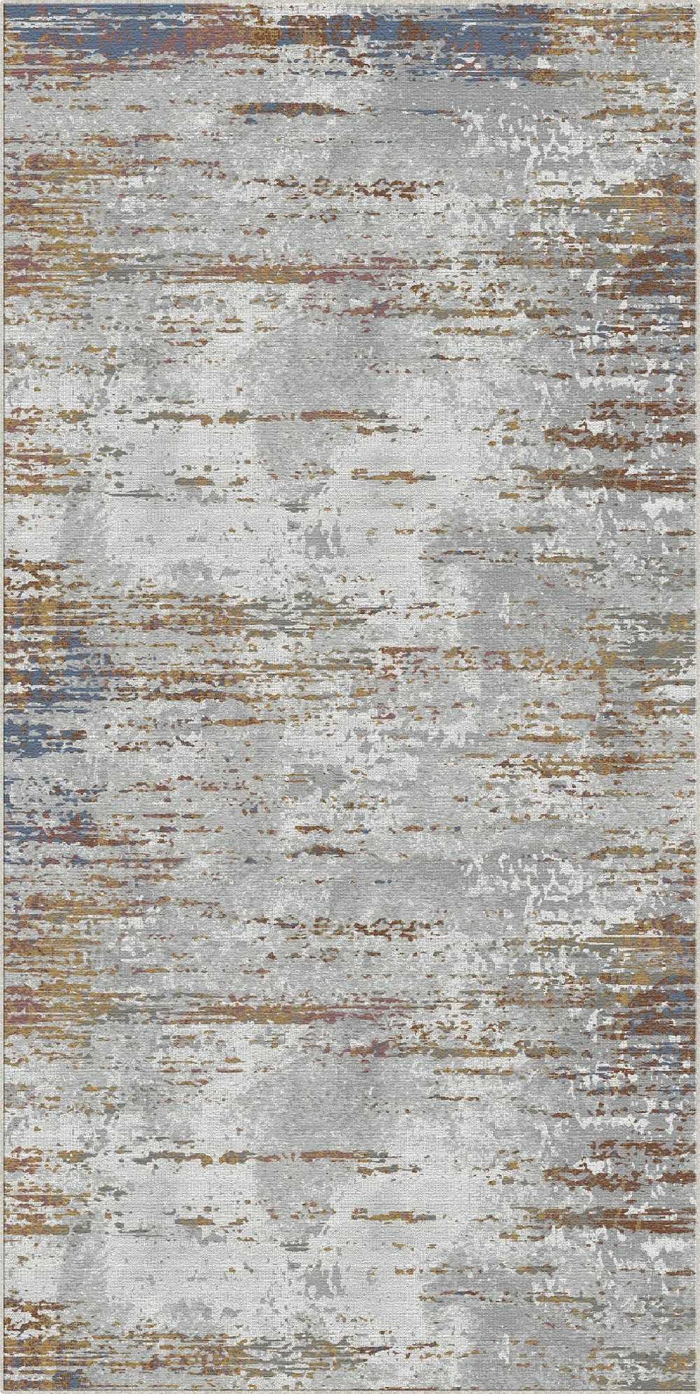 Copper Slate Distressed Abstract Rug
