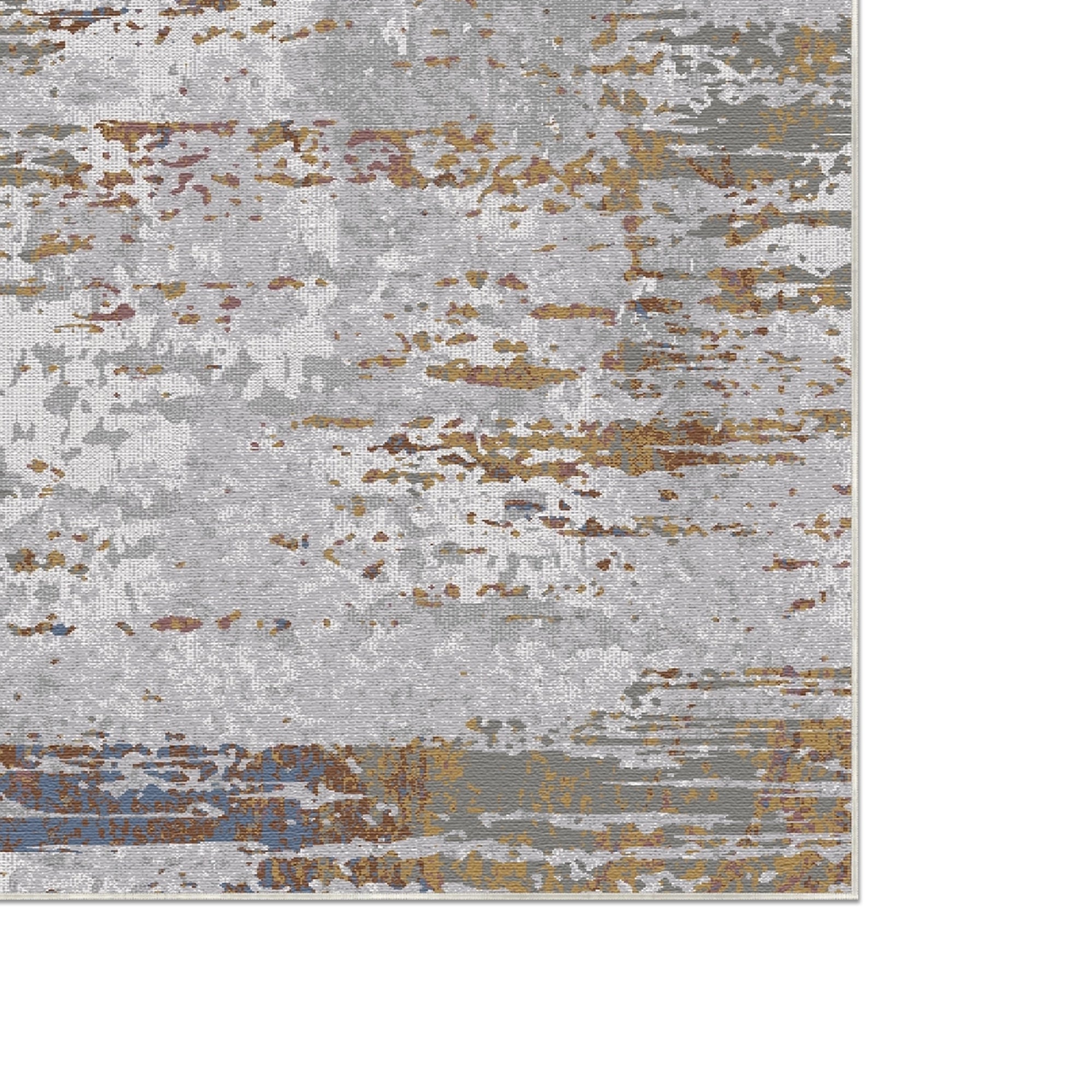 Copper Slate Distressed Abstract Rug